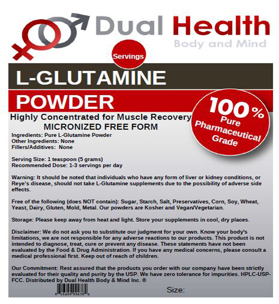L-GLUTAMINE 2kg (4.4 lbs) Powder Free Form Kosher Kosher Bodybuilding Recovery