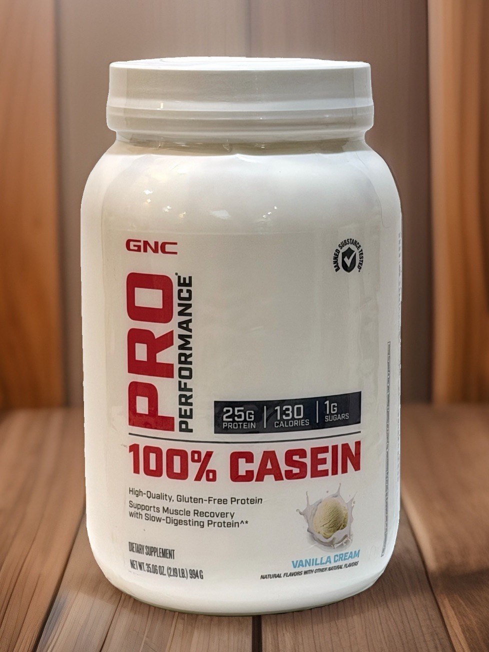GNC Pro Performance 100% Casein Protein Powder Vanilla Cream 35.06 oz 7/30/26