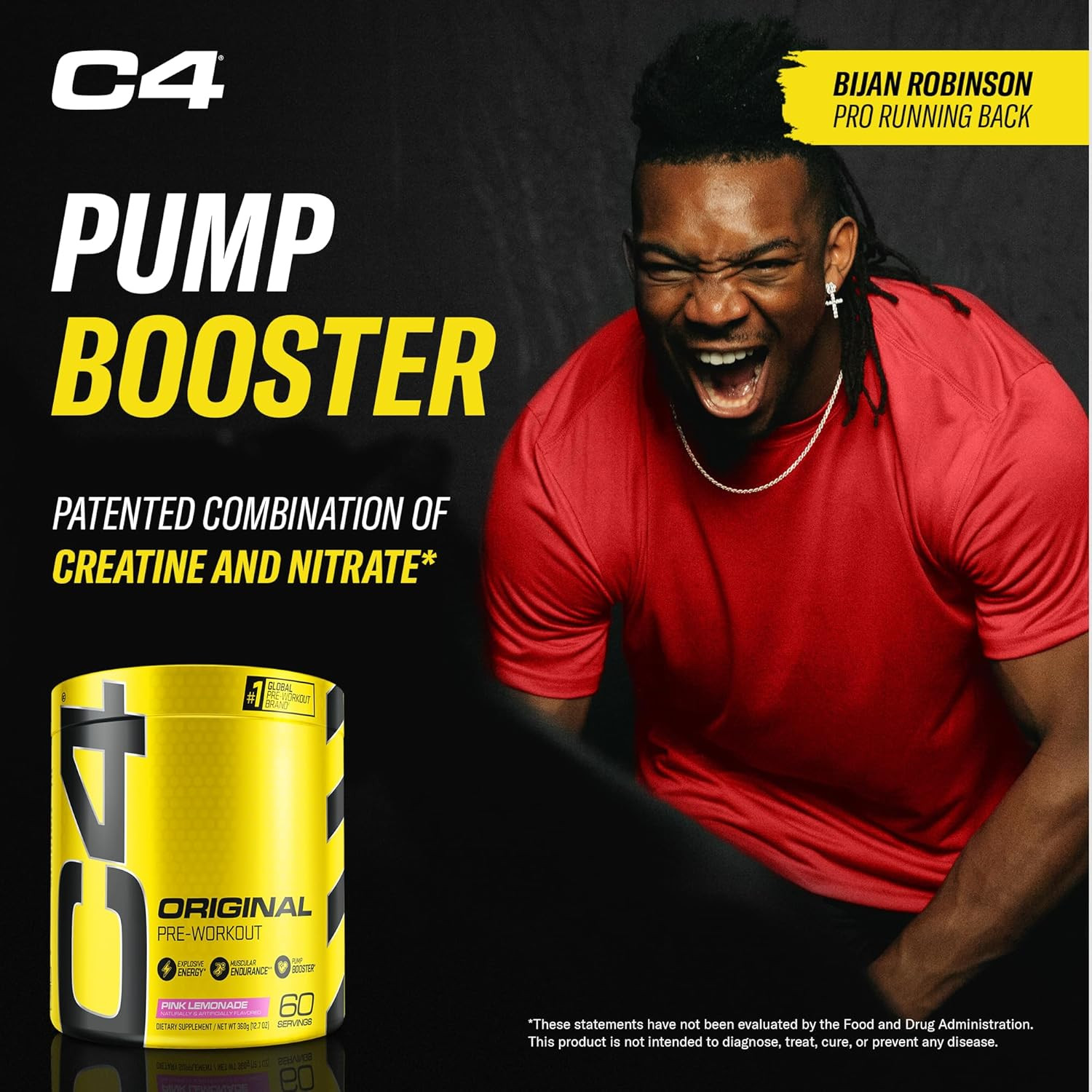 Cellucor C4 Original Pre Workout Pink Lemonade 60 Servings 150mg Caffeine