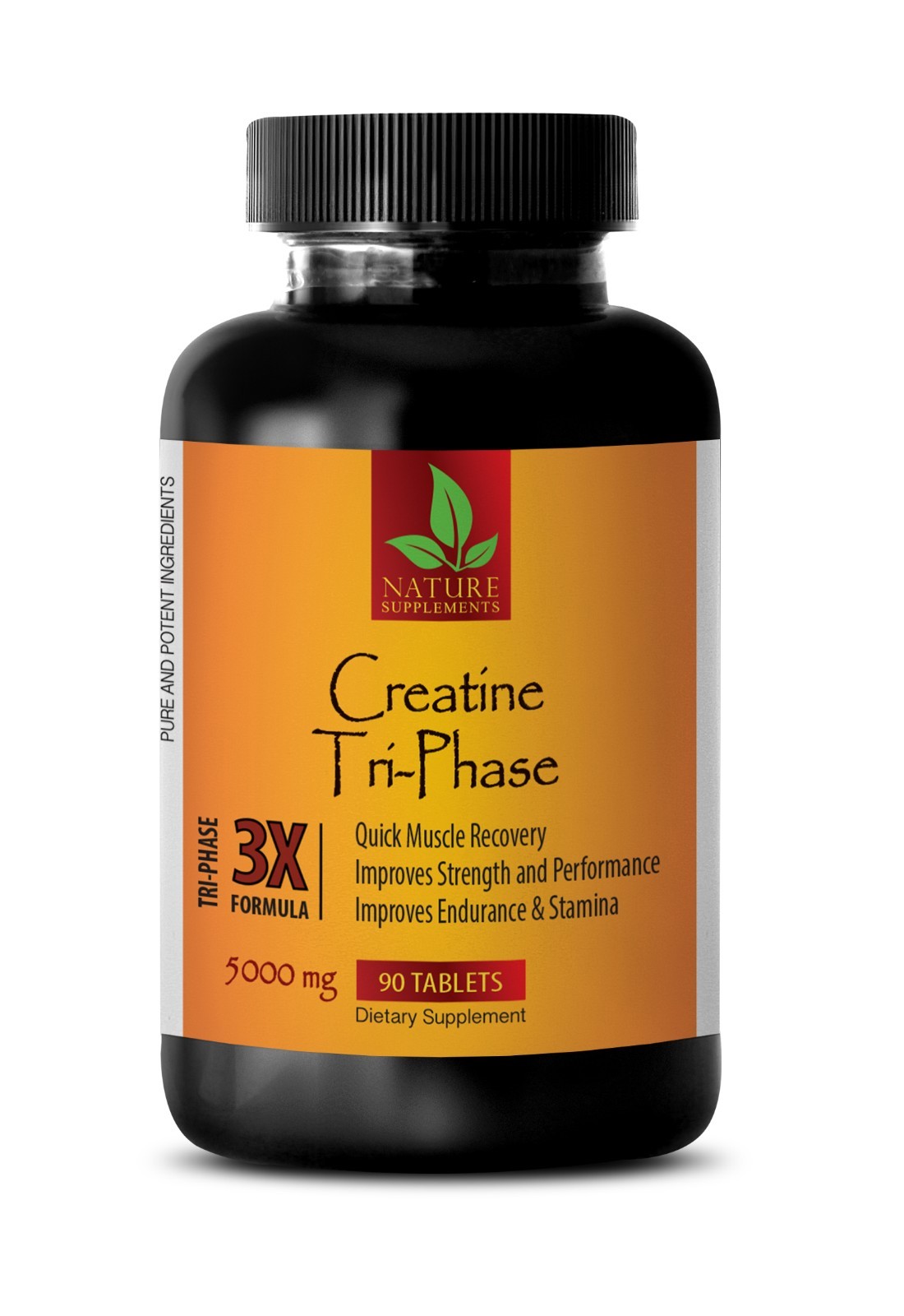 Pure Creatine Tablets – Creatine Tri-Phase 5000mg – Muscle Strength – 90 Count