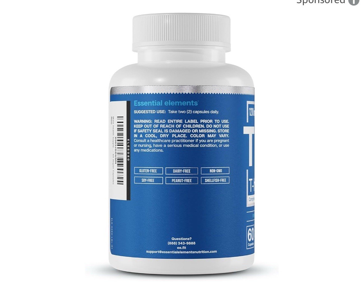 Essential Elements T-Hero Advanced Male Health Support Supplement New Exp. 04/26