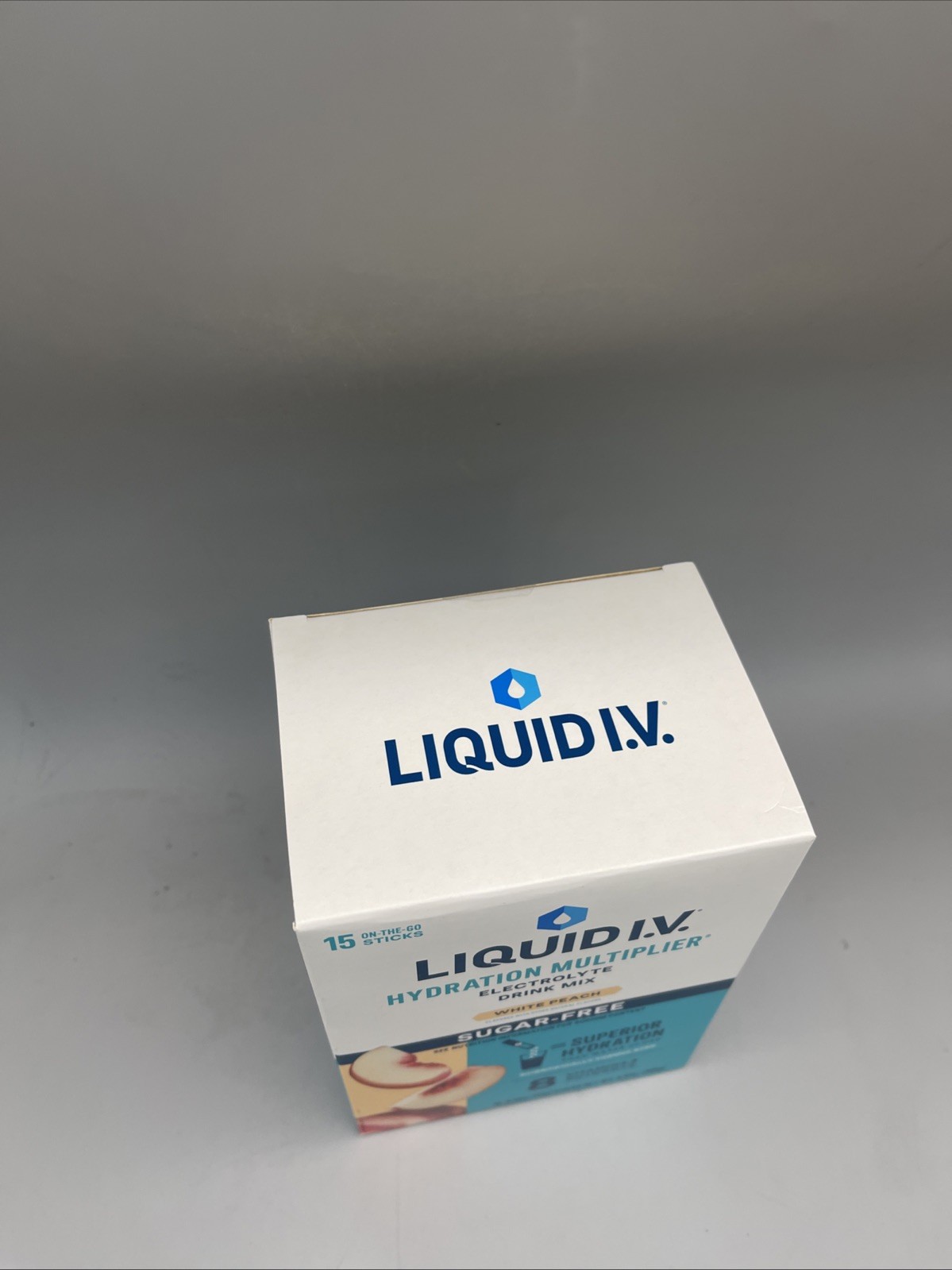 Liquid I.V Hydration Multiplier Drink Mix 15 Sticks Sugar Free White Peach 08/27