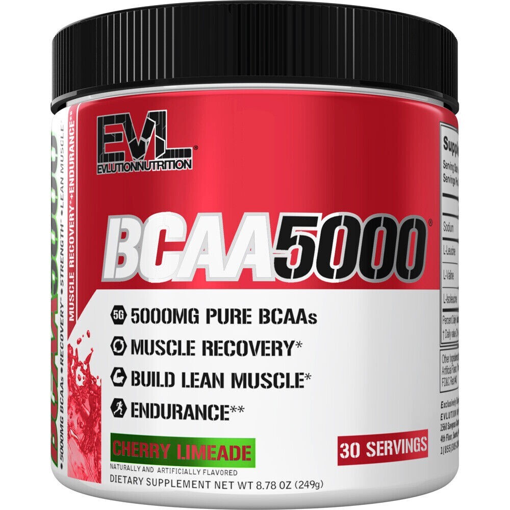 Evlution EVL BCAAs Amino Acids BCAA5000- Stim Free Pre-Workout – All Flavors