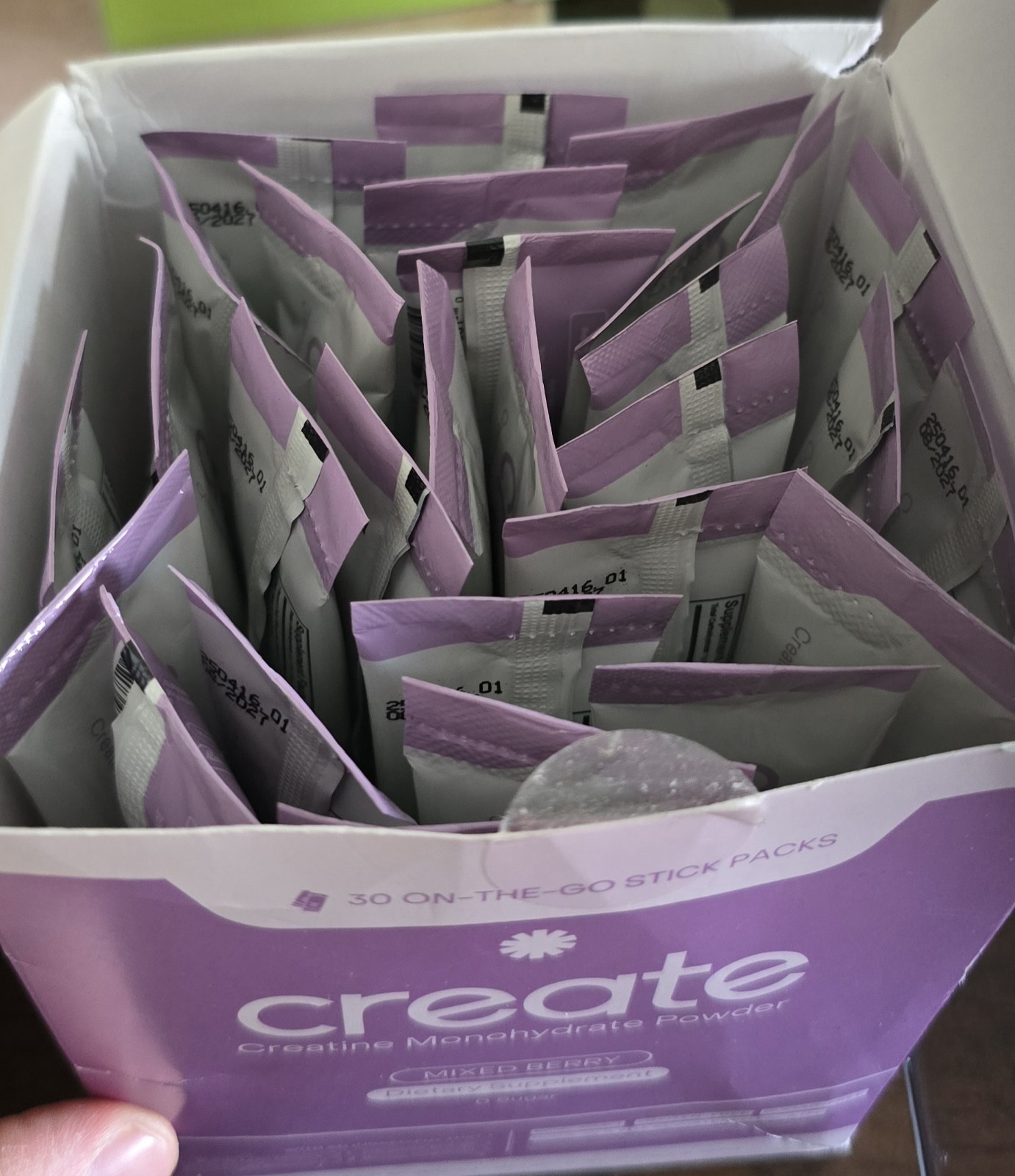 Lot Of 2 Create Single Serve Creatine Monohydrate Powder – 5g, 30ct Mixed Berry