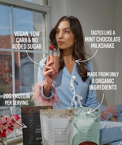Truvani Organic Mint Chocolate Vegan Protein Powder, 12.38 Ounces