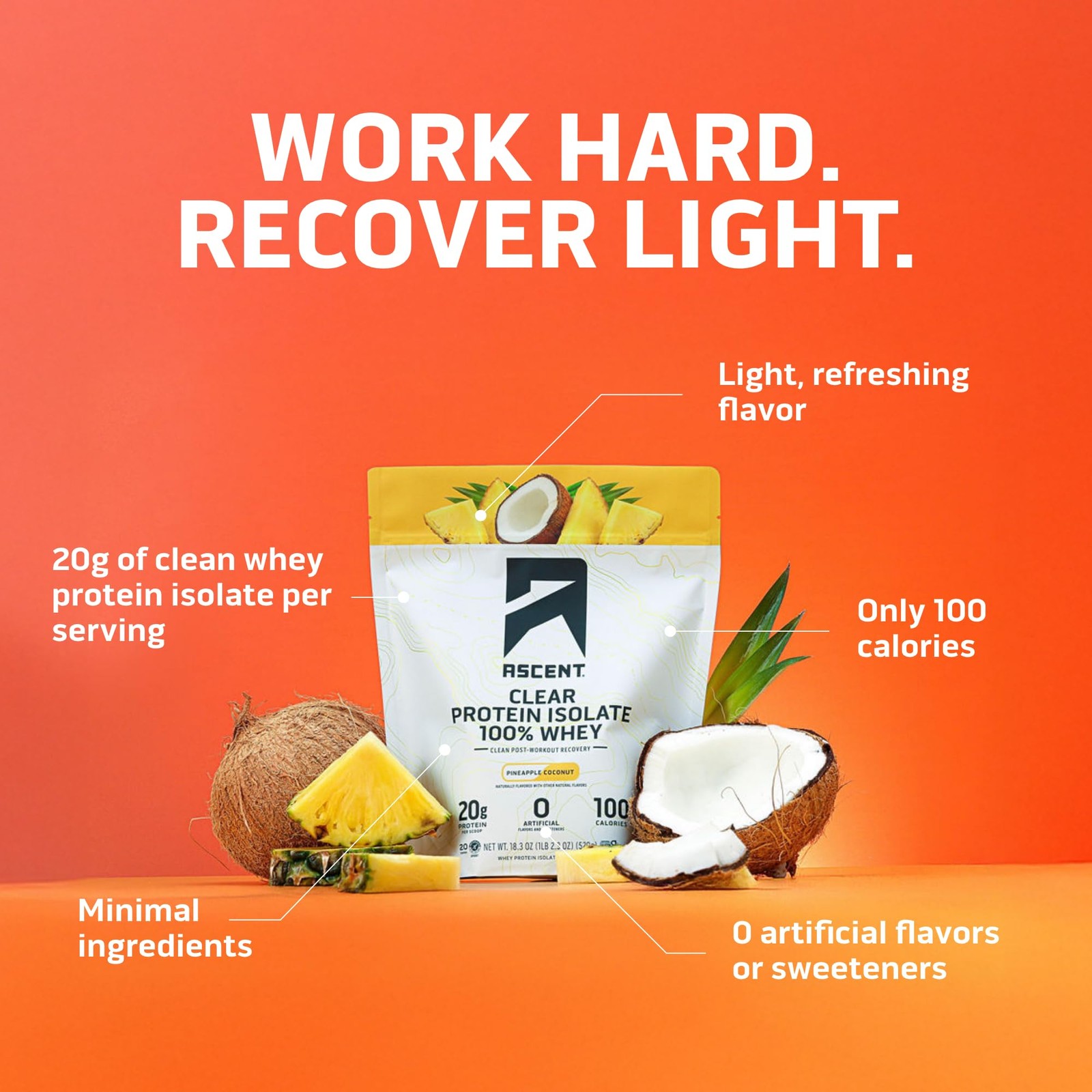100% Clear Whey Protein Powder – Post Workout Whey Protein Isolate, Zero Arti…