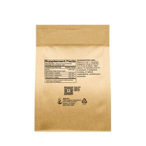 Pure Original Ingredients Unflavored Instantized BCAA (8oz) Powder, Branched