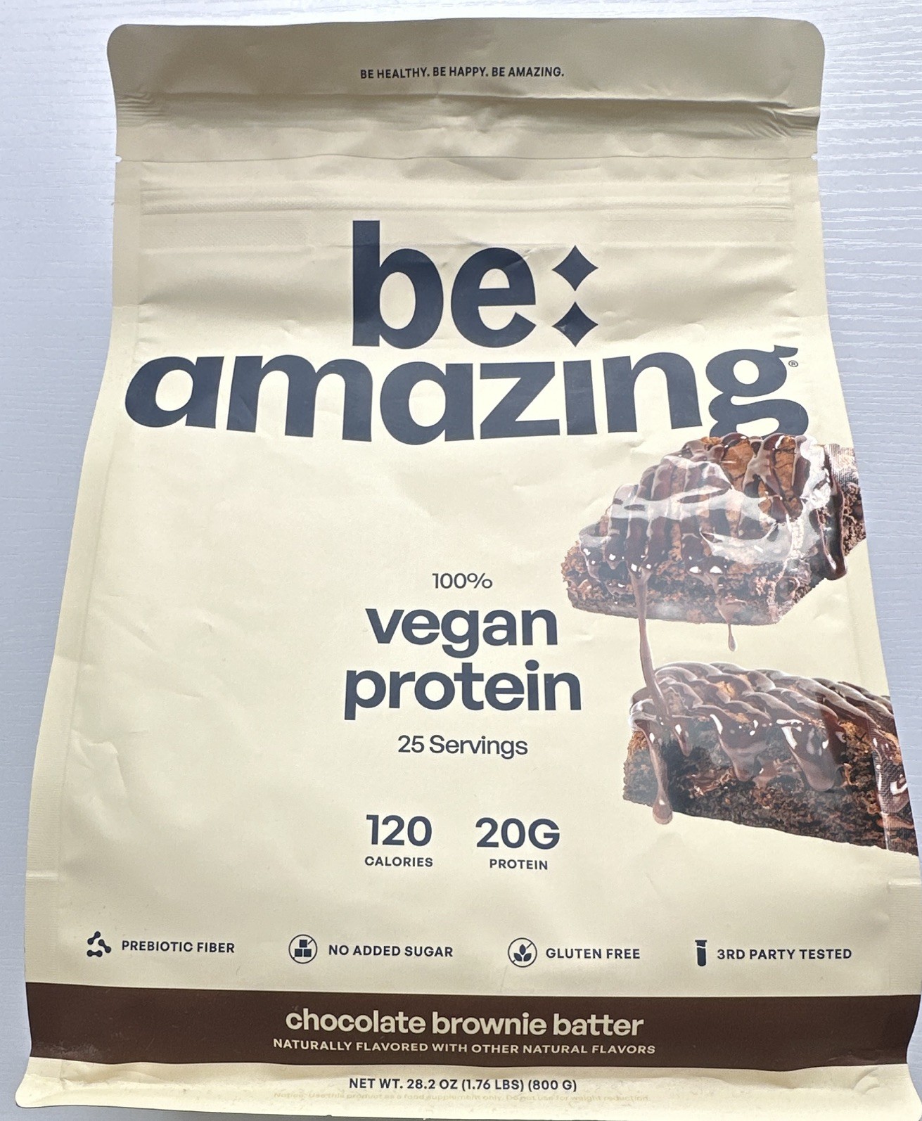 Be Amazing Vegan Protein Powder Chocolate Brownie Batter 20g Gluten-Free 25 Sv