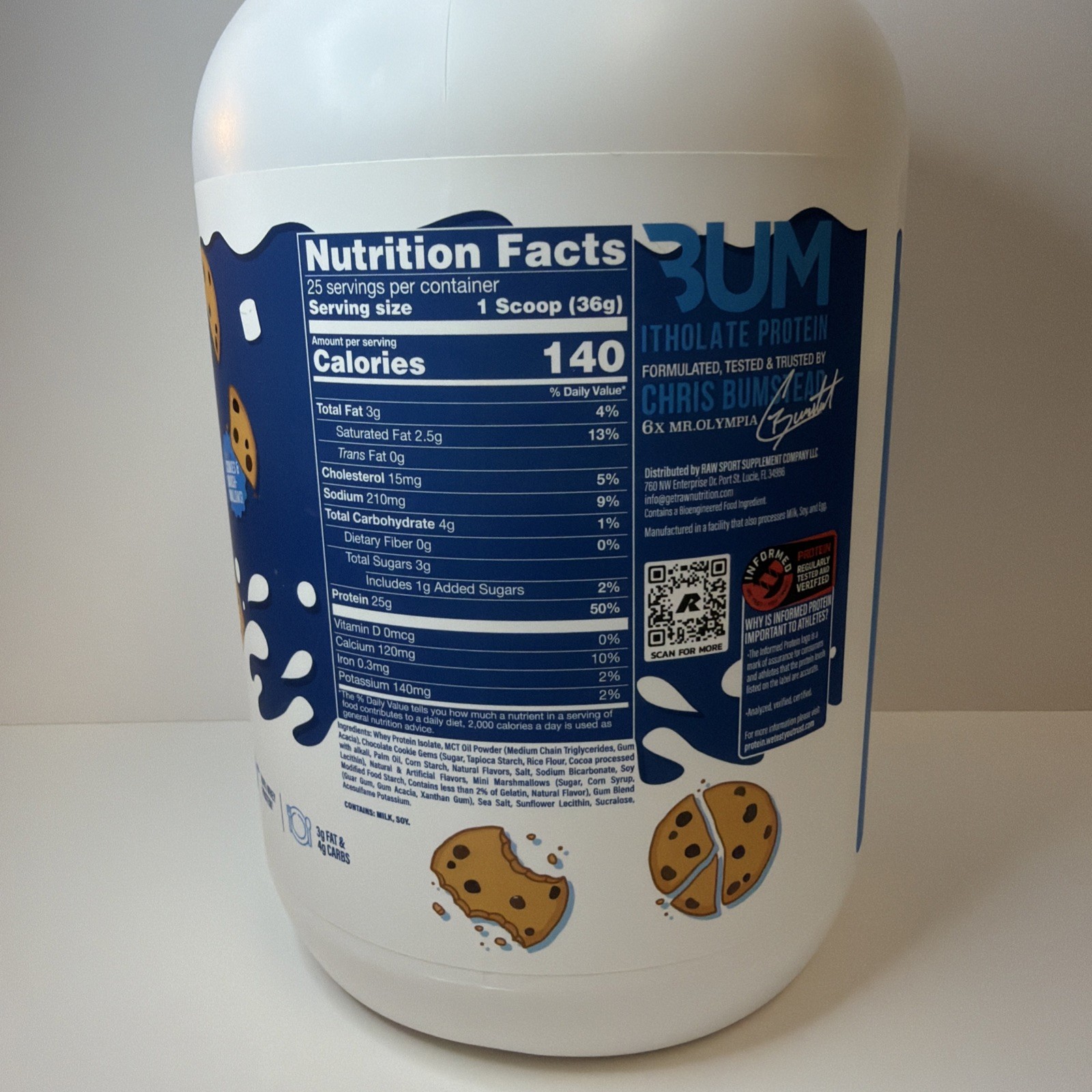 Raw Nutrition BUM Itholate Protein – Milk And Cookies – New – 25 Servings