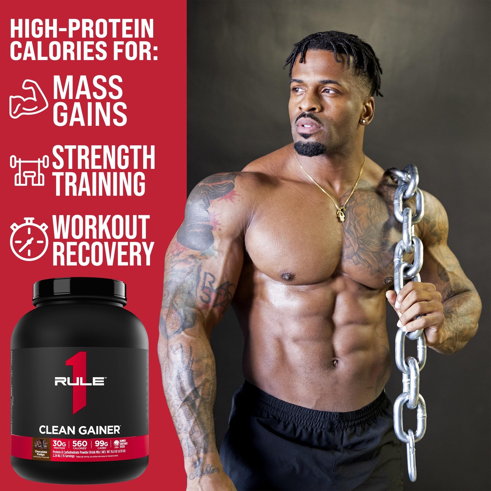 Rule One Proteins, R1 Clean Gainer – High-Protein Lean Gain Formula with 560 …