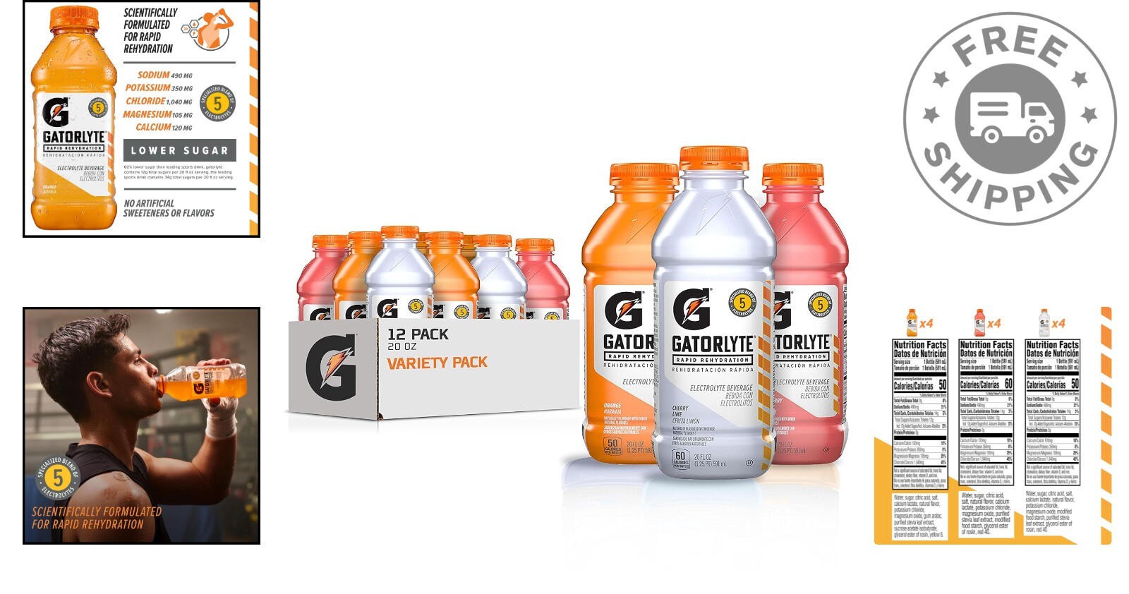 Hydrate Better: 12 Pack of 20oz Electrolyte Beverages with 60% Less Sugar