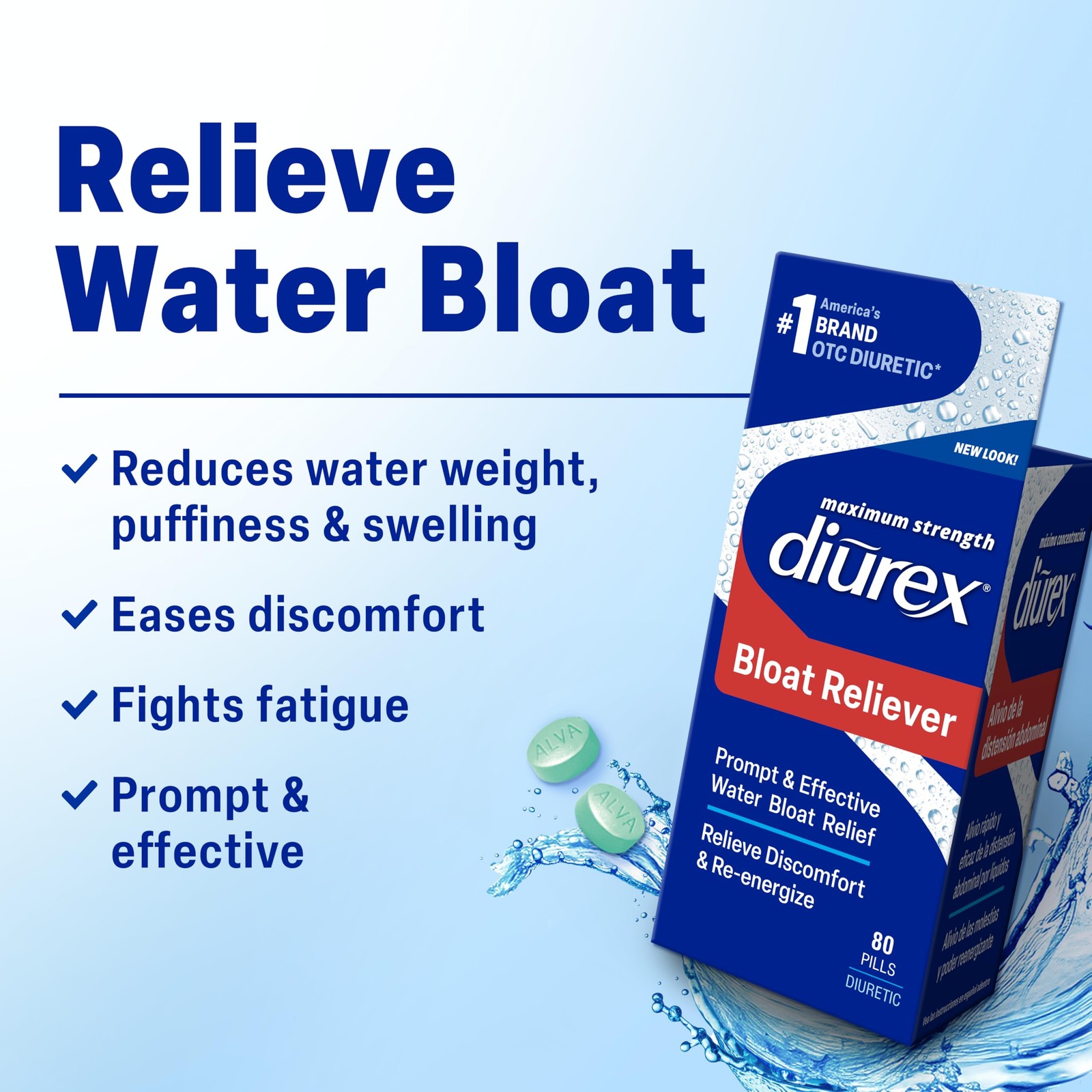 Diurex Ultra Re-Energizing Water Pills – Relieve Water Bloat – Feel Better & Les