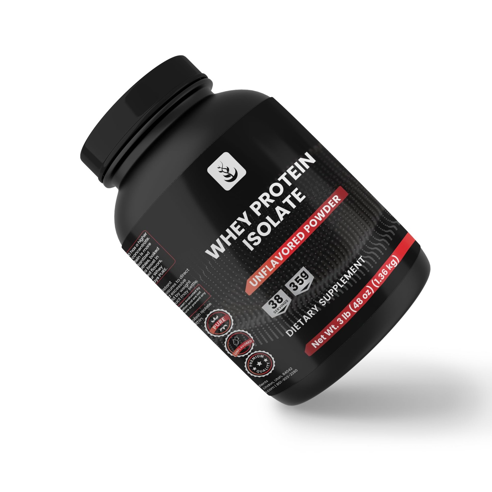 PURE ORIGINAL INGREDIENTS Whey Protein Isolate, 3 lb, 3 Pound (Pack of 1)