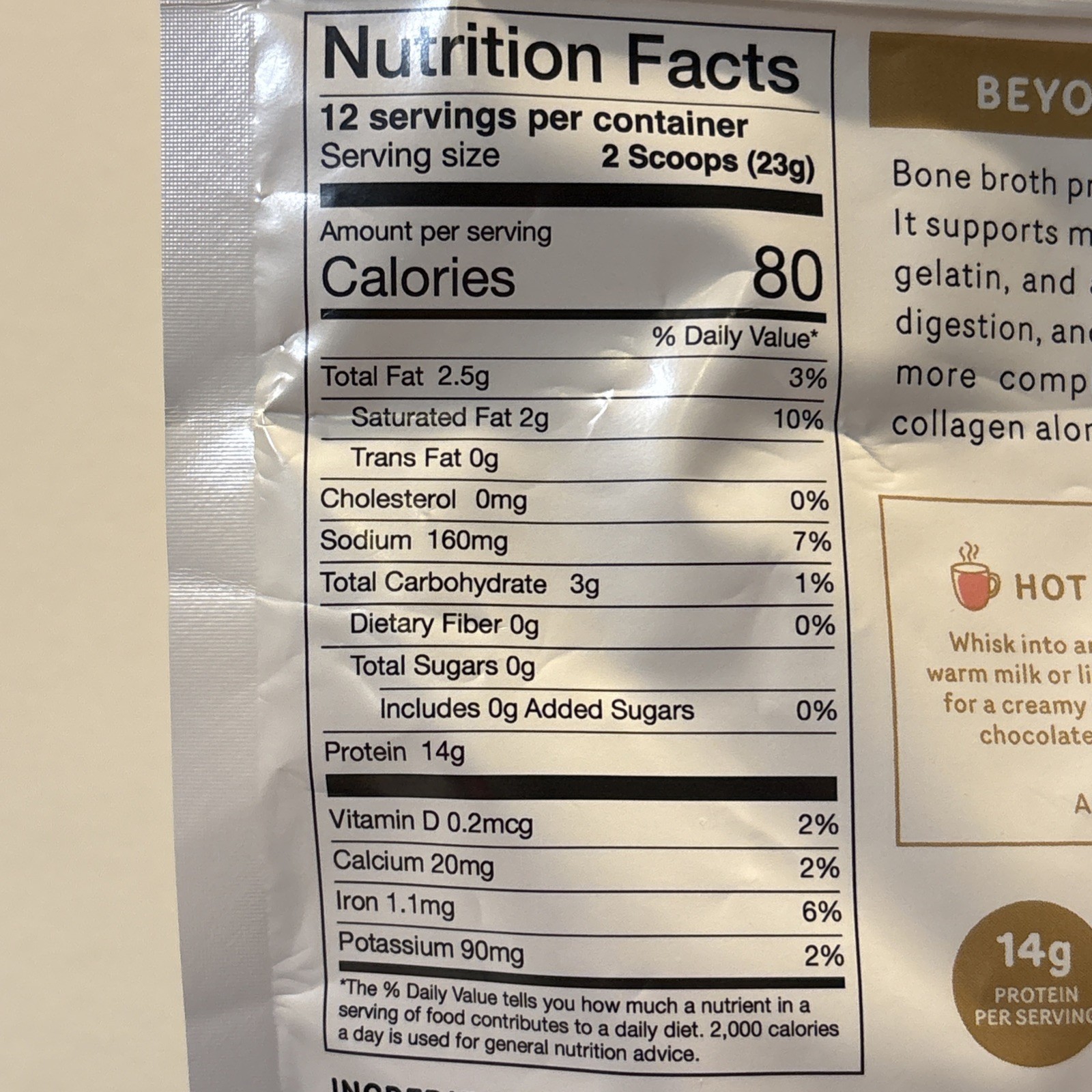 Rae Basics, Bone Broth Protein Mix, Chocolate, 14g Protein per, 12 Servings