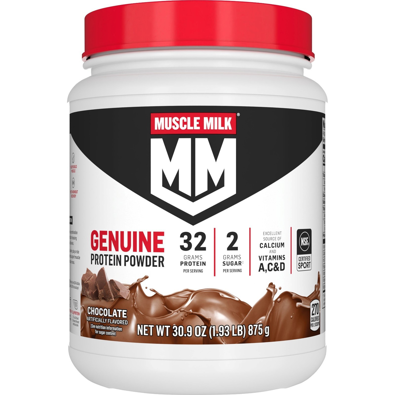 Muscle Milk Genuine Protein Powder, Chocolate, 1.93 Pound, 12 Servings + Quaker