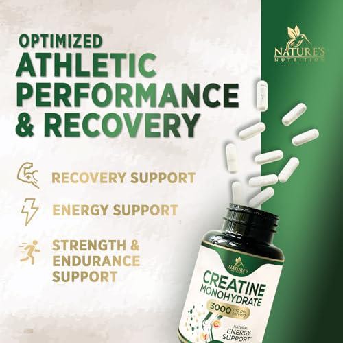 Creatine Monohydrate Capsules 3000mg Best Micronized Creatine Powder – Supports