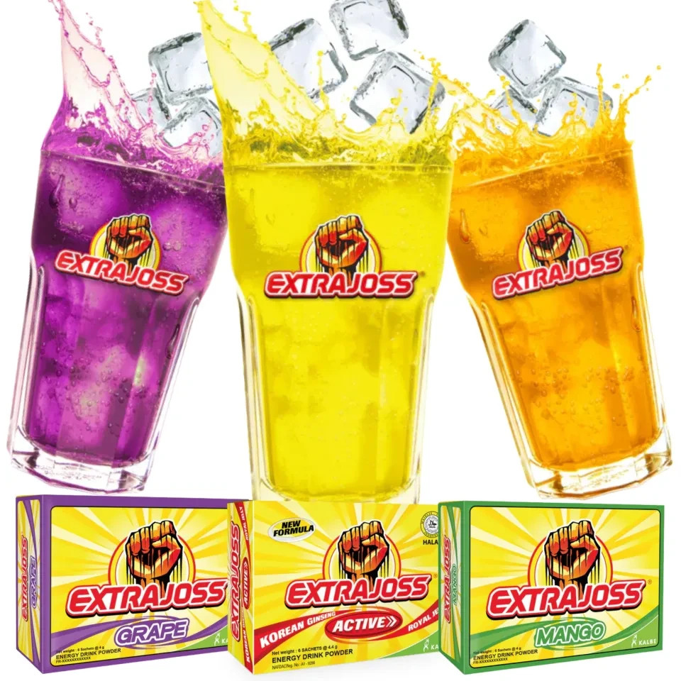 FREE SHIPPING X10 Boxes EXTRA JOSS Energy Drink 3 Flavours (60 SACHETS) HALAL
