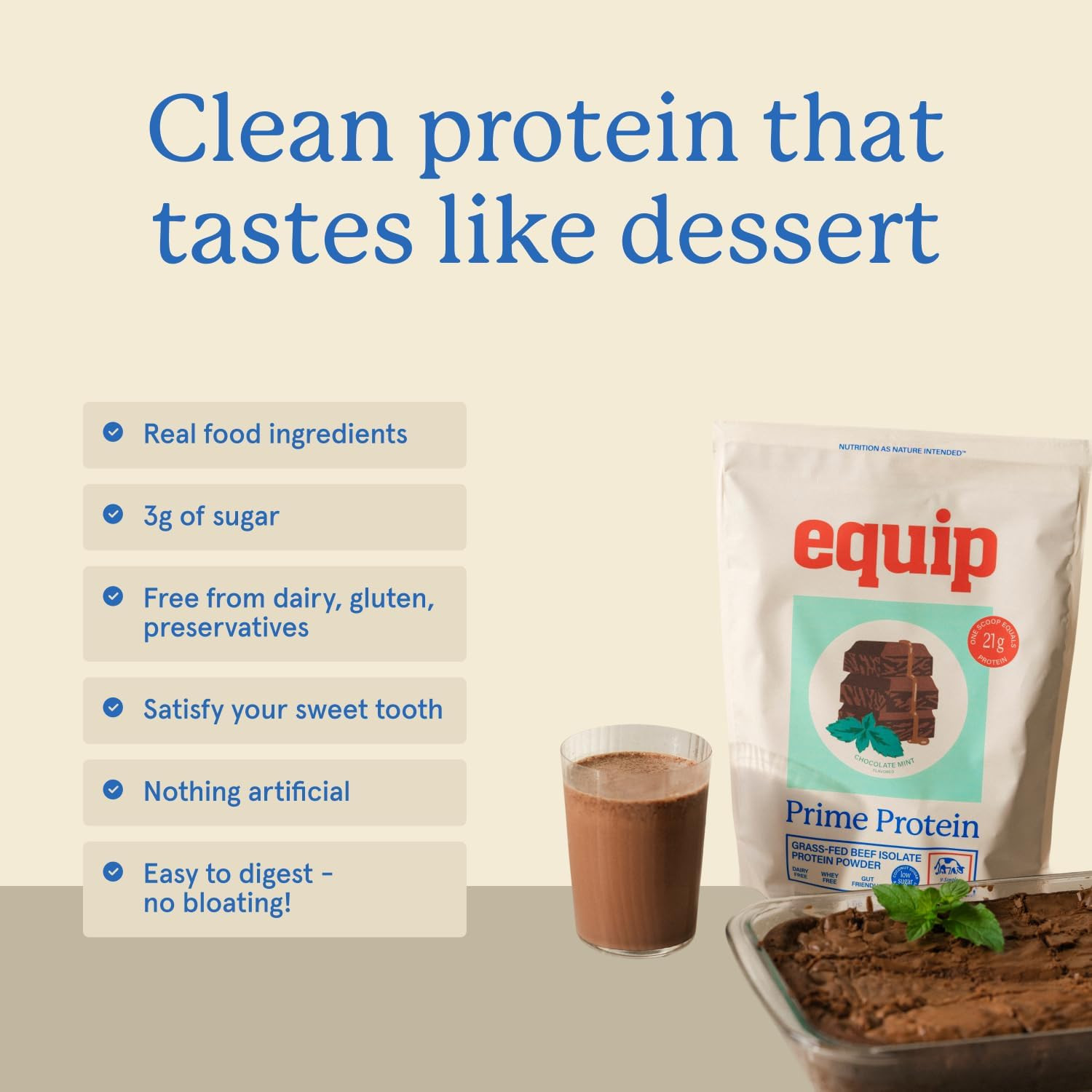 Foods Prime Protein Powder | Clean, Grass Fed Beef Protein Powder for Women & Me