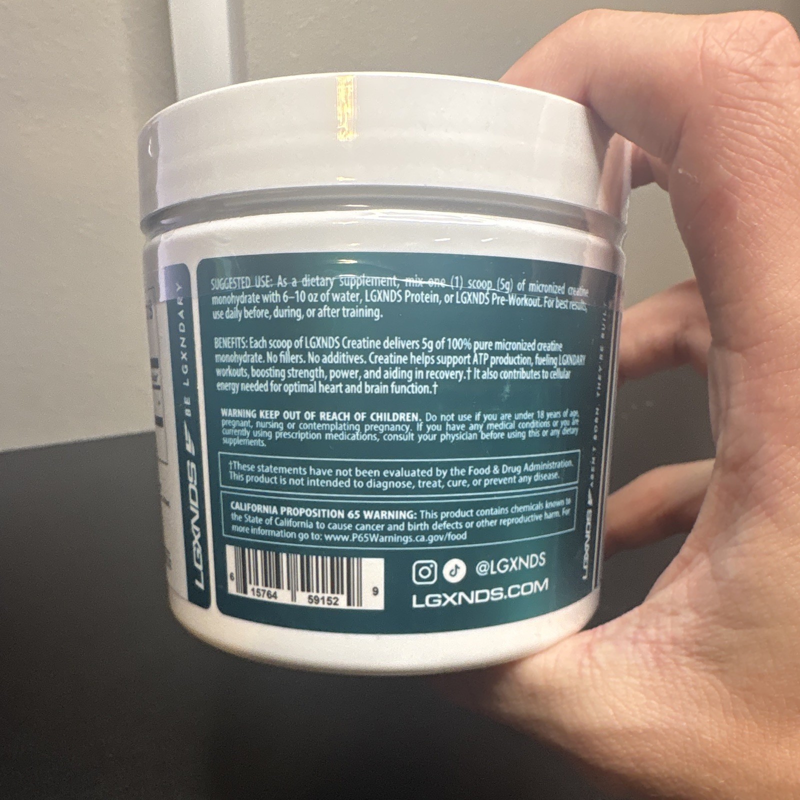 LGXNDS Micronized Creatine Monohydrate Powder, 5.29 oz (150g), 30 Servings