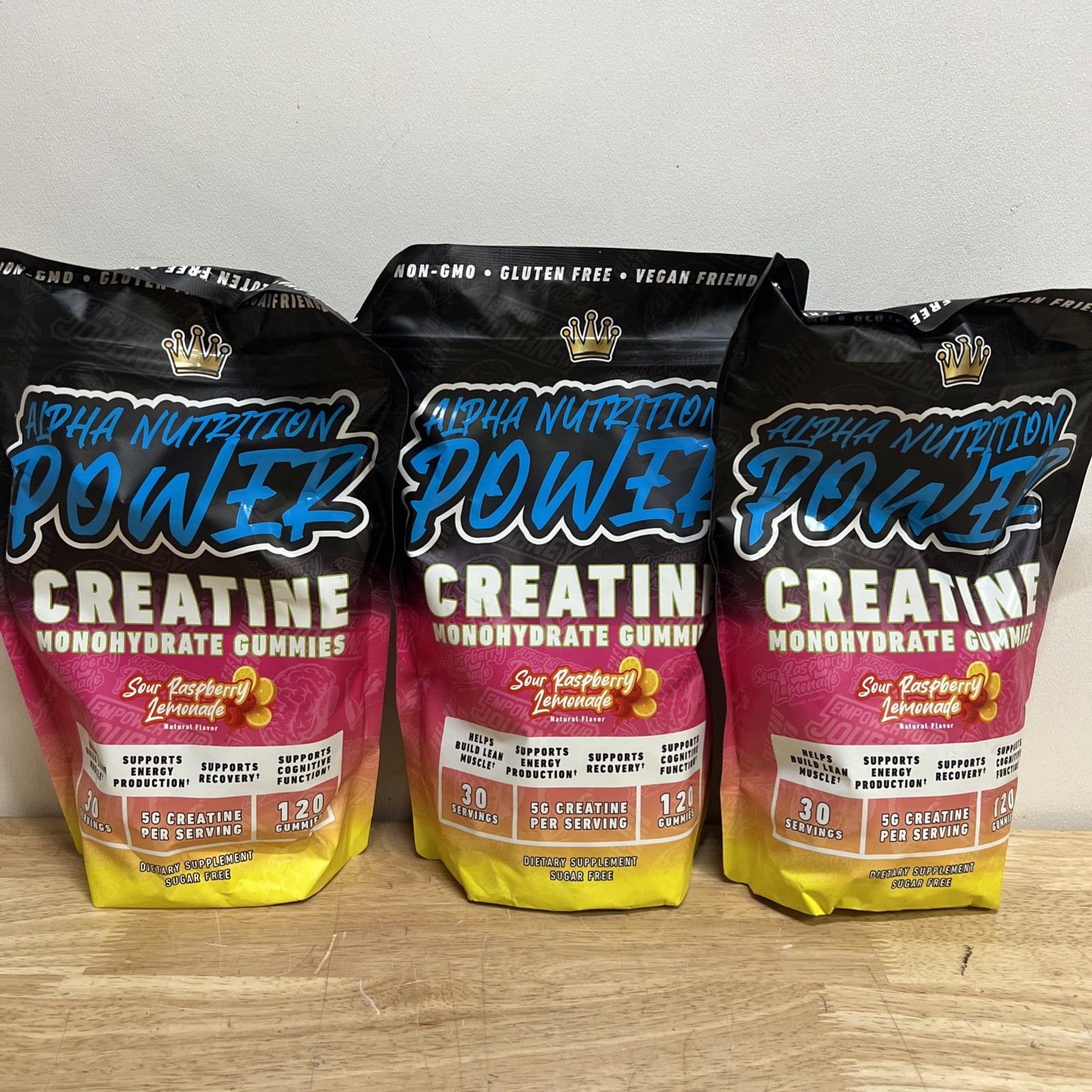 3 Alpha Nutrition Power Creatine Monohydrate Gummies 5g 30 Servings EXP 6/27