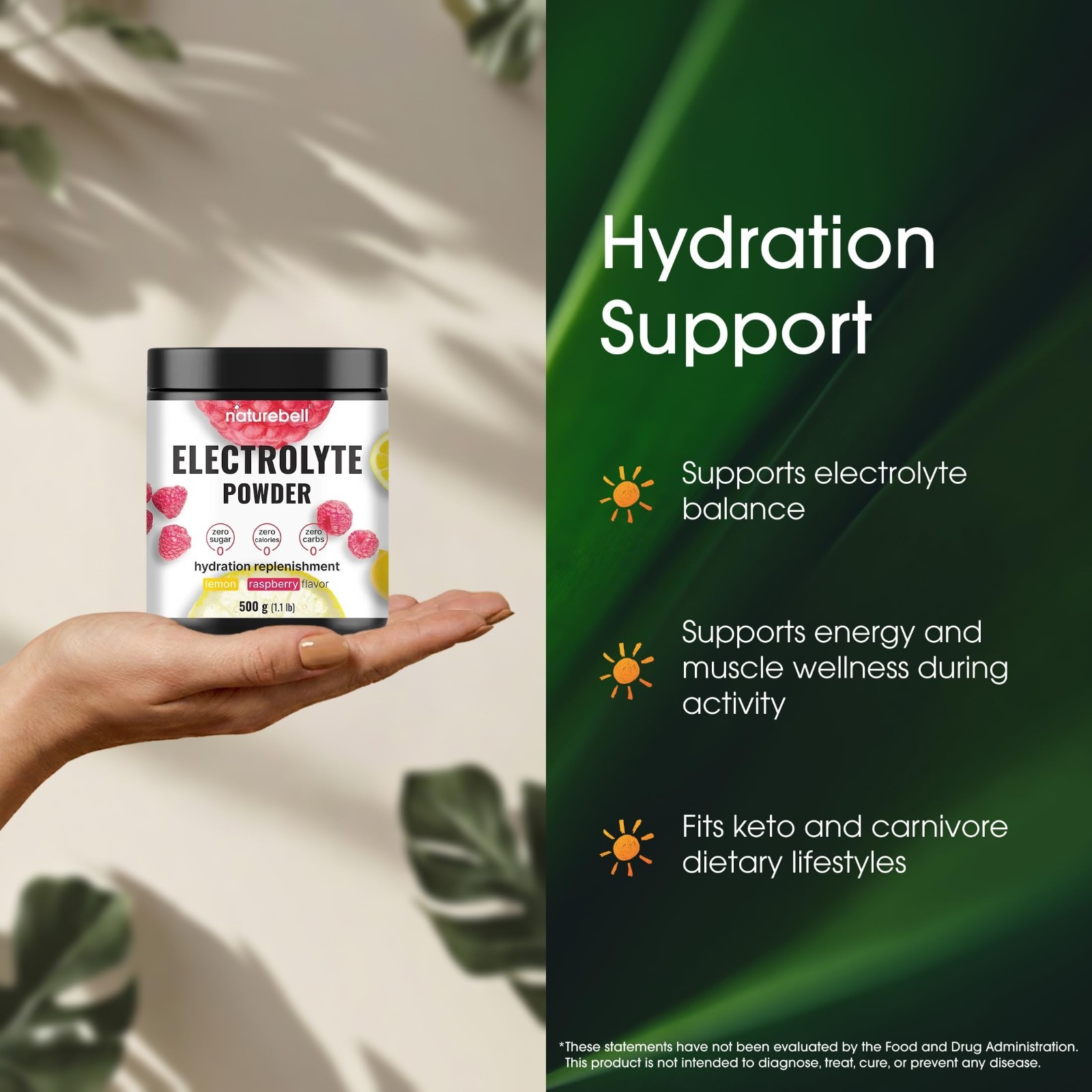 Electrolyte Powder 500g – Hydration Support, Essential Minerals, Sugar-Free, Ket
