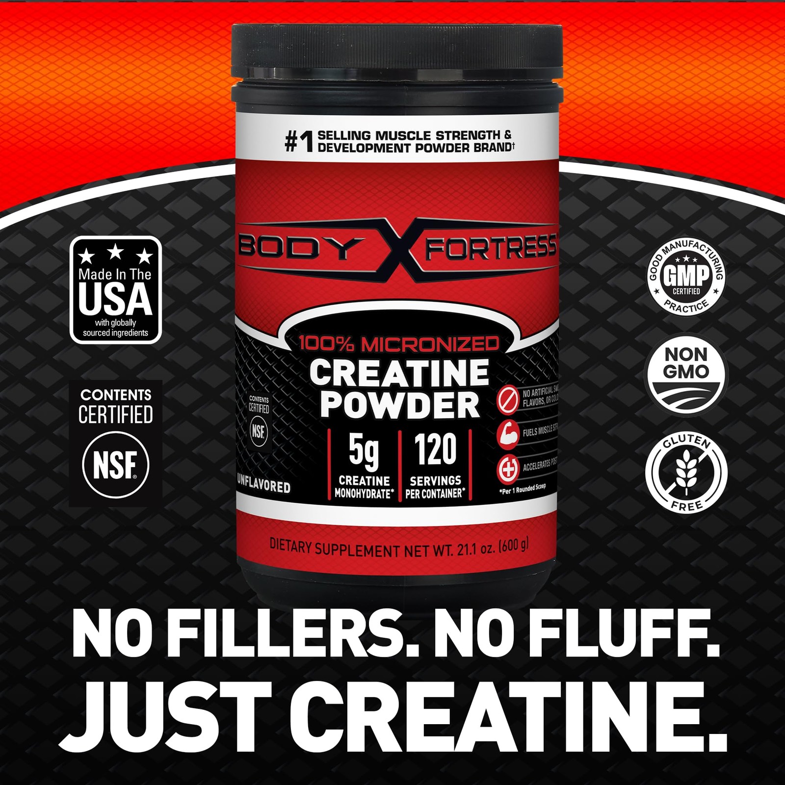 100% Creatine Monohydrate Powder – Unflavored Micronized Creatine Supplement …