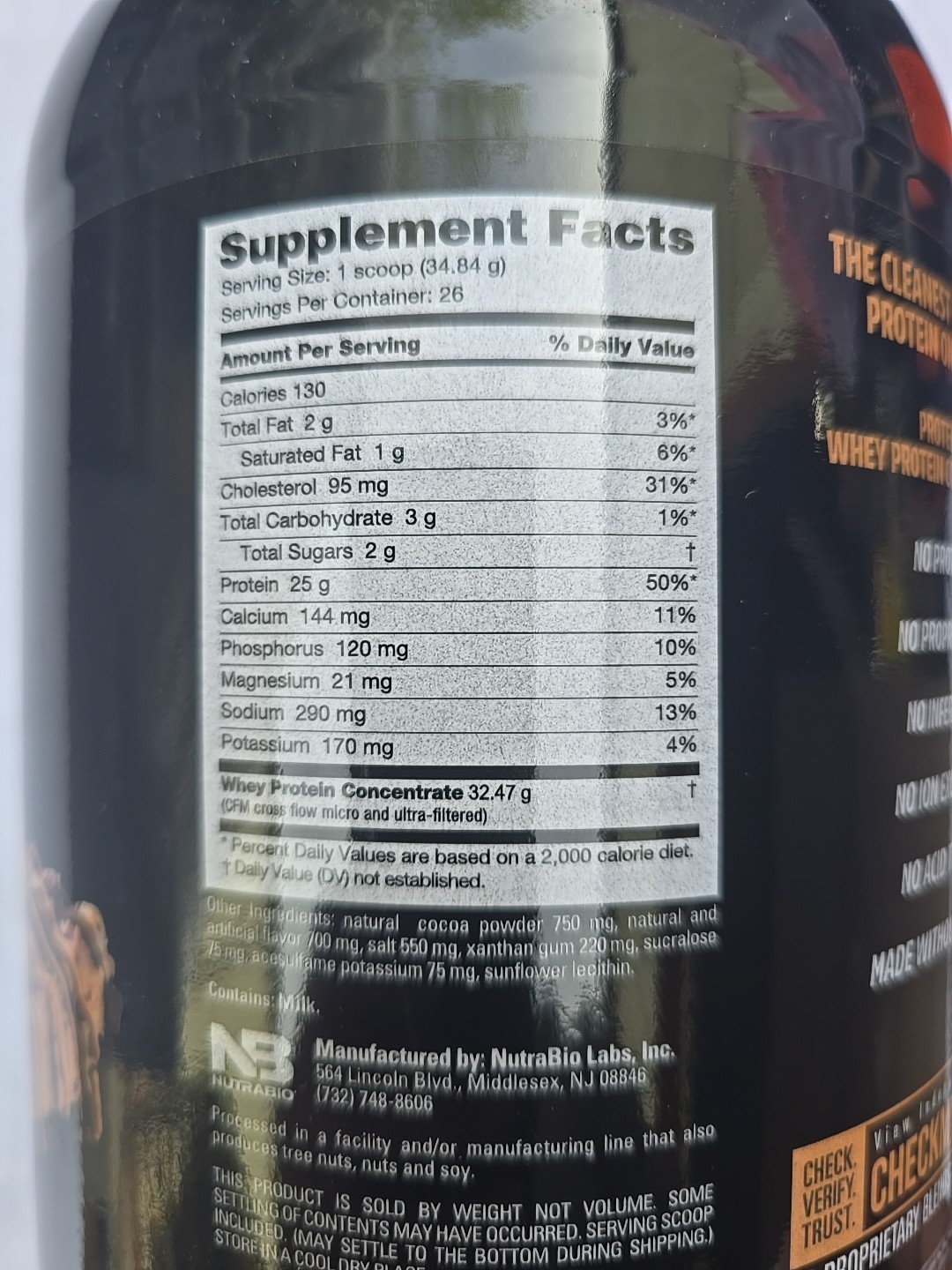 NUTRABIO CLASSIC WHEY Premium Quality 25g Protein WPC80 Clean Delicious 2lb