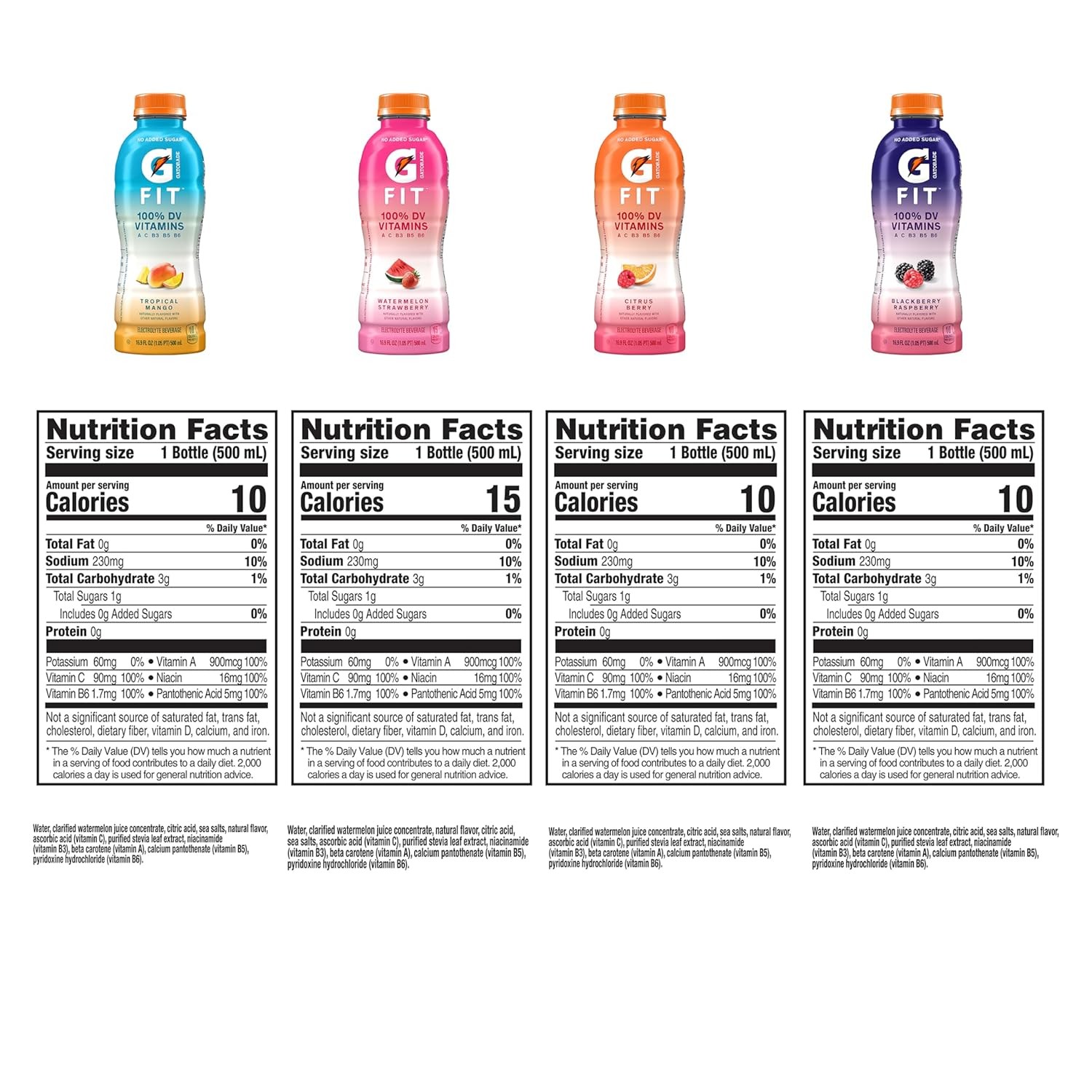 Gatorade Fit Electrolyte Beverage, Healthy Real Hydration, New 2.0 4 Flavor Vari