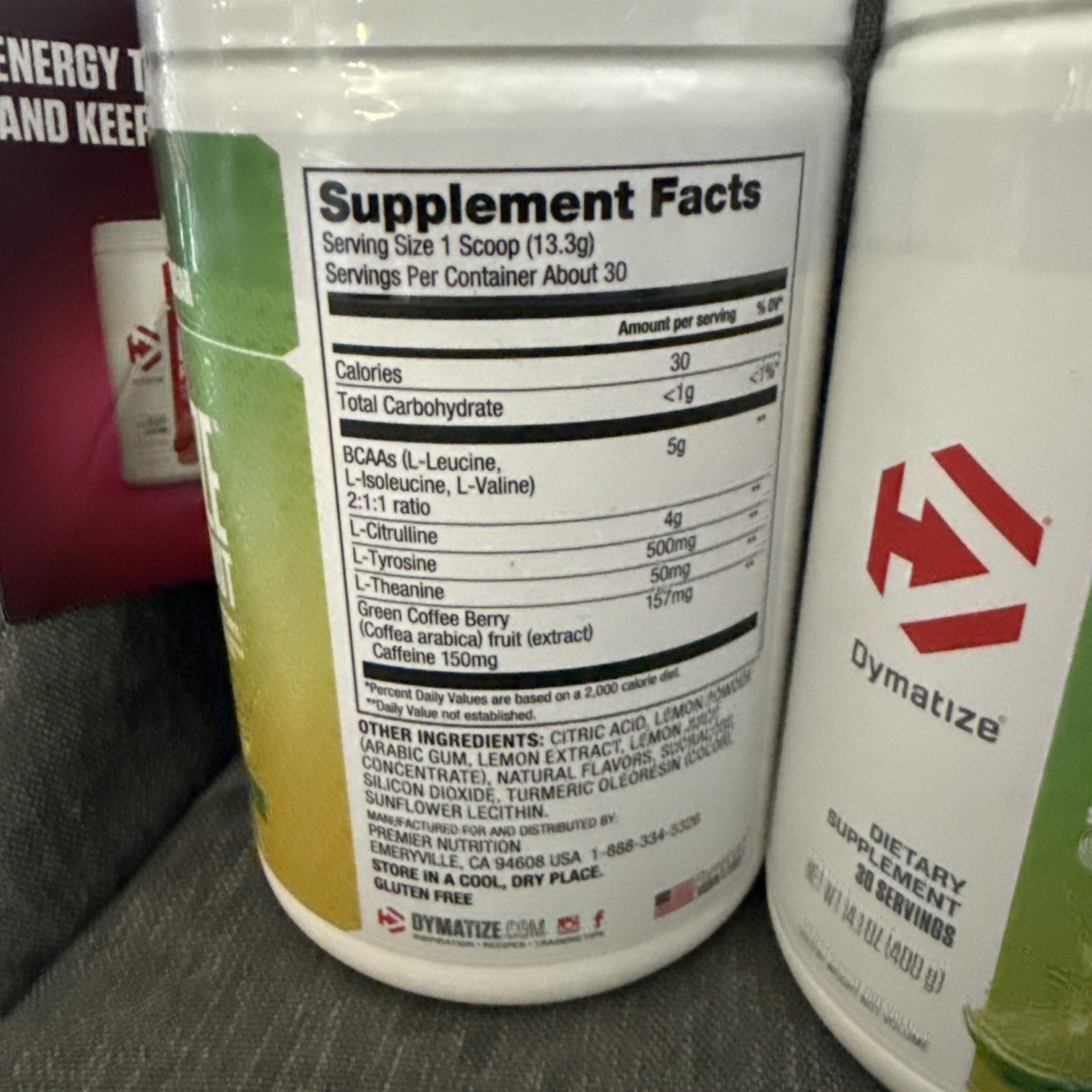 Dymatize Energyze Pre-Workout – Lemon Lime – 30 Servings – 14.1 oz (3 PACK)