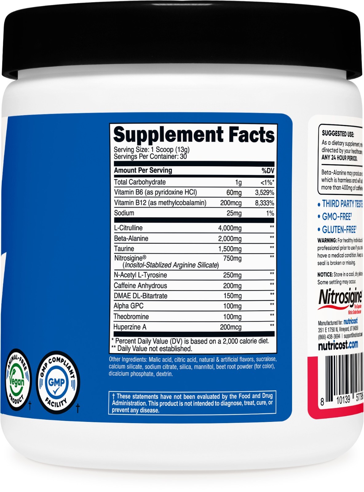 Nutricost Pre-Workout Powder (Strawberry Kiwi) 30 Servings – GMO-Free