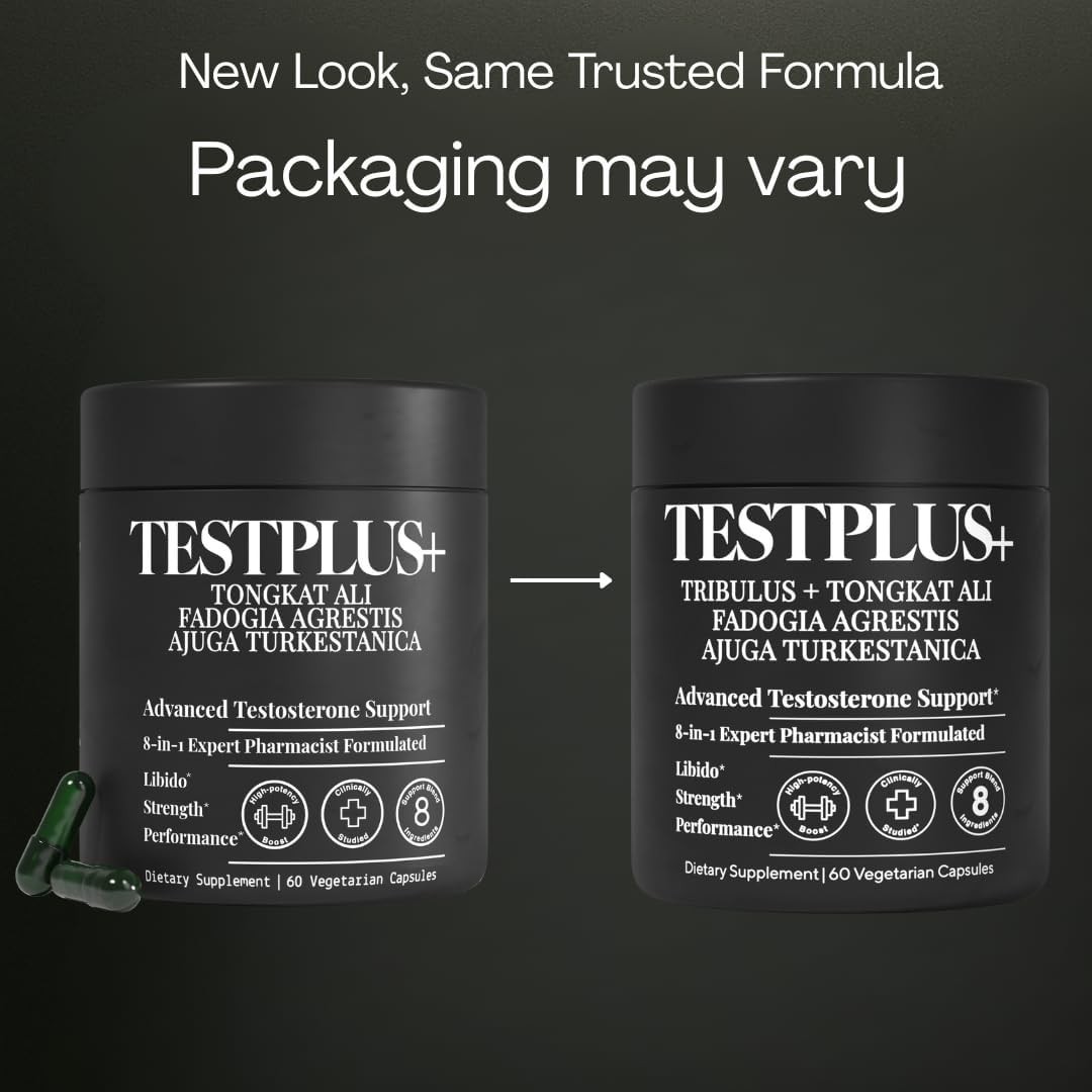 TESTPLUS+ 1,450mg 8-in-1 Testosterone Supplement for Men, Tribulus…