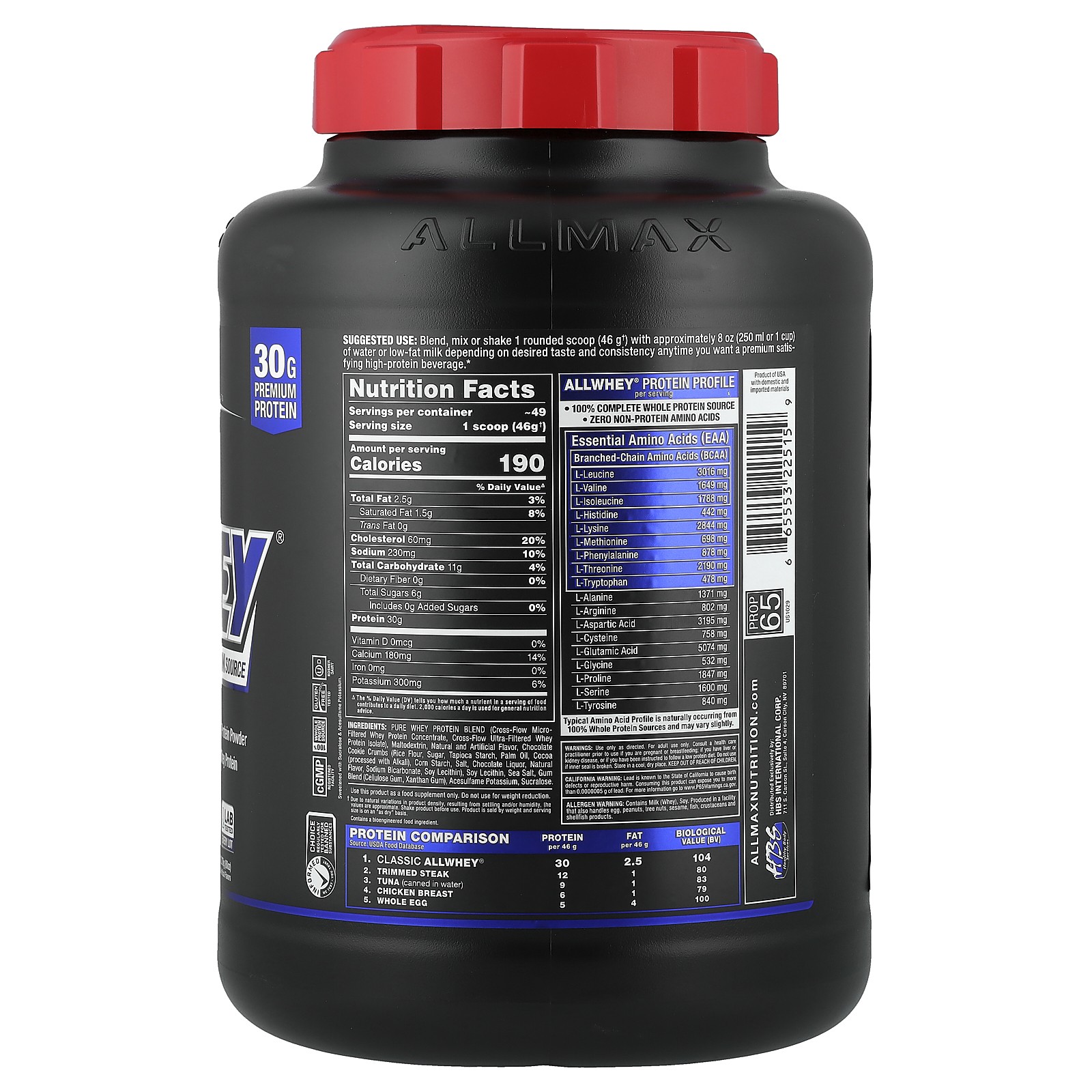 Classic AllWhey, 100% Whey Protein Source, Cookies & Cream, 5 lbs. (2.27 kg)