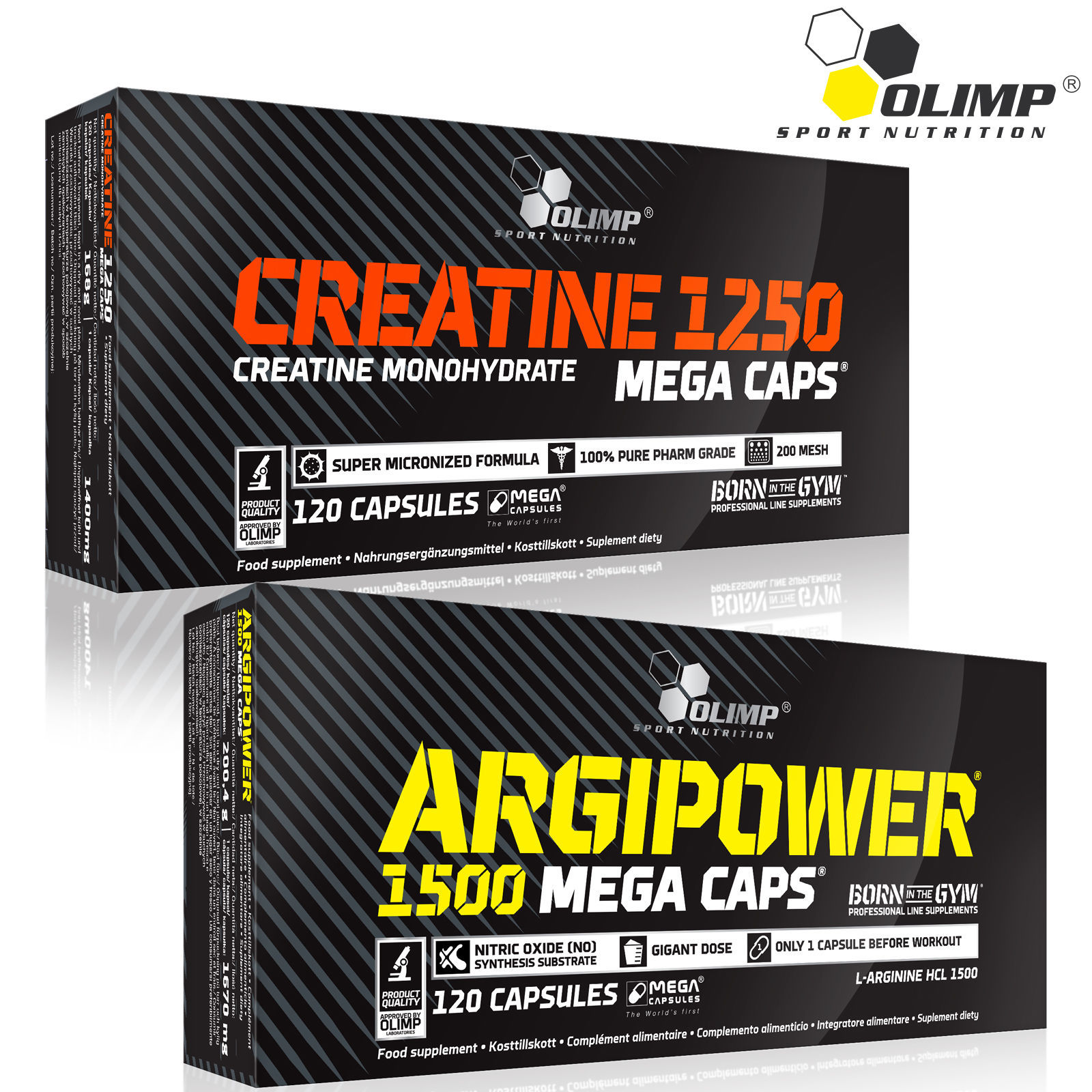 Creatine Monohydrate + Argipower L-Arginine Preworkout Capsules Nitric Oxide