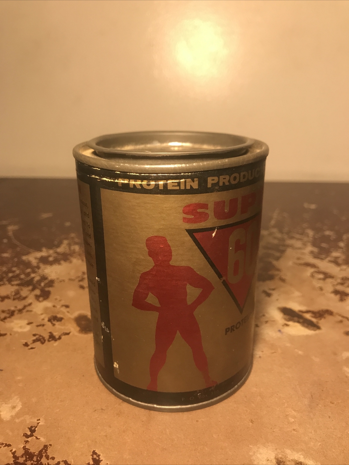 Vintage Protein Powder Container 11 Oz Super 60 Protein