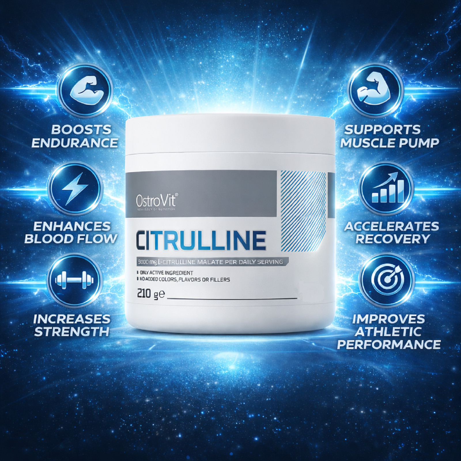 CITRULLINE MALATE 210 – 70 SERVINGS Aerobic Energy Booster Longer Muscle Pump