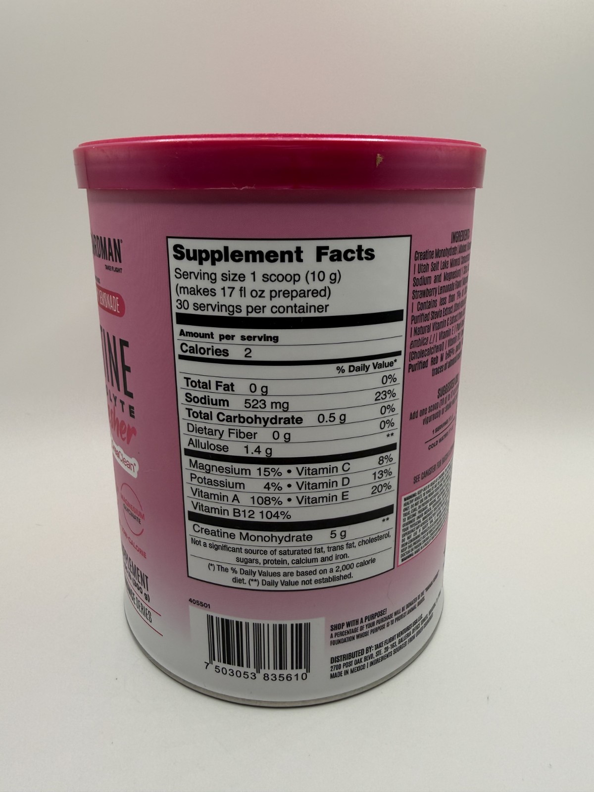 Birdman Creatine + Electrolyte Powder Strawberry Lemonade Creatine – Brand New