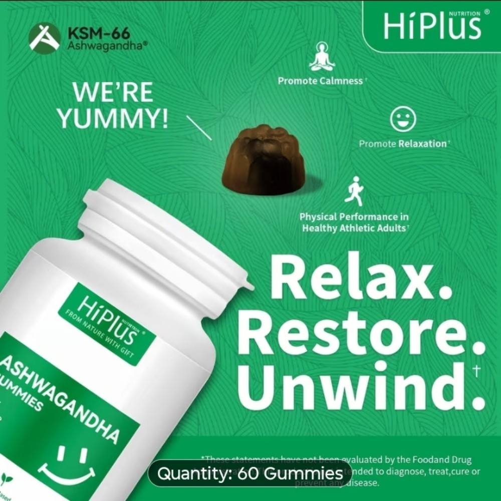Ashwaganda Ksm-66 Gummies 3 Bottle Pack 3 Months for Stress and Sleep 🫐 Flavor