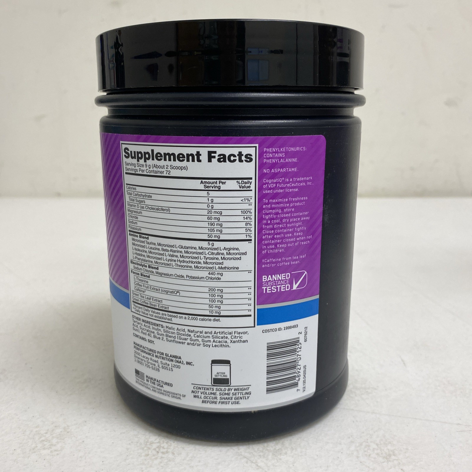 Optimum Nutrition Amino Energy Electrolytes,BCAA,Grape 72 Serving;Exp:11/17/2027