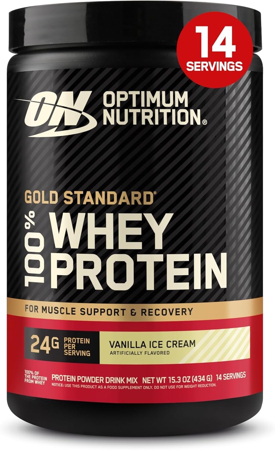Gold Standard Whey Protein 1 Pound Tub – Creamy Vanilla Ice Cream Delight