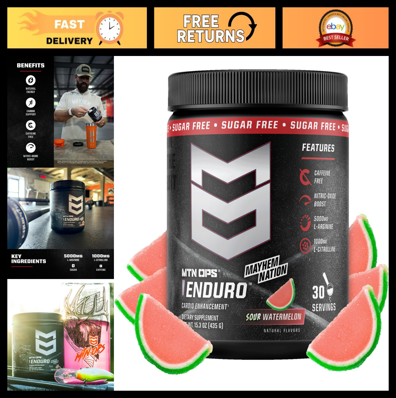 Zero Sugar Pre Workout Powder – Stimulant Free, Caffeine Free, L Arginine & Citr