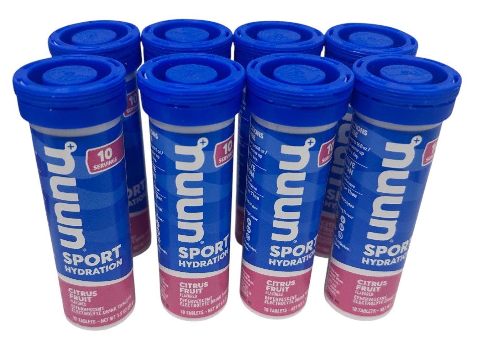 NUUN Sport Hydration Citrus Fruit Flavor 8 Tubes 10 Tablets Each EXP 01/2027