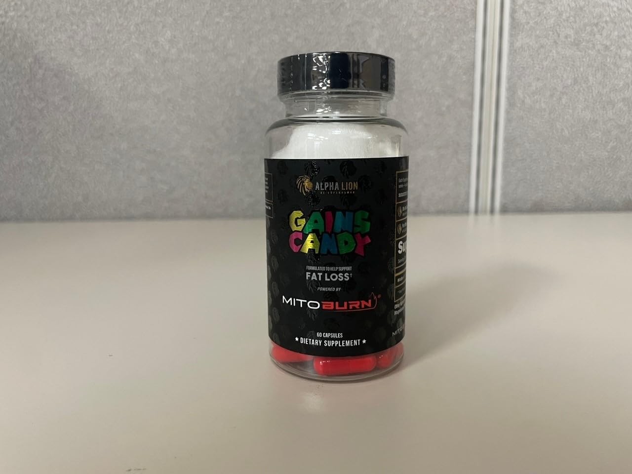 Gains Candy MitoBurn Dietary Supplement 60 Count Weight Loss Fat Burner Capsules