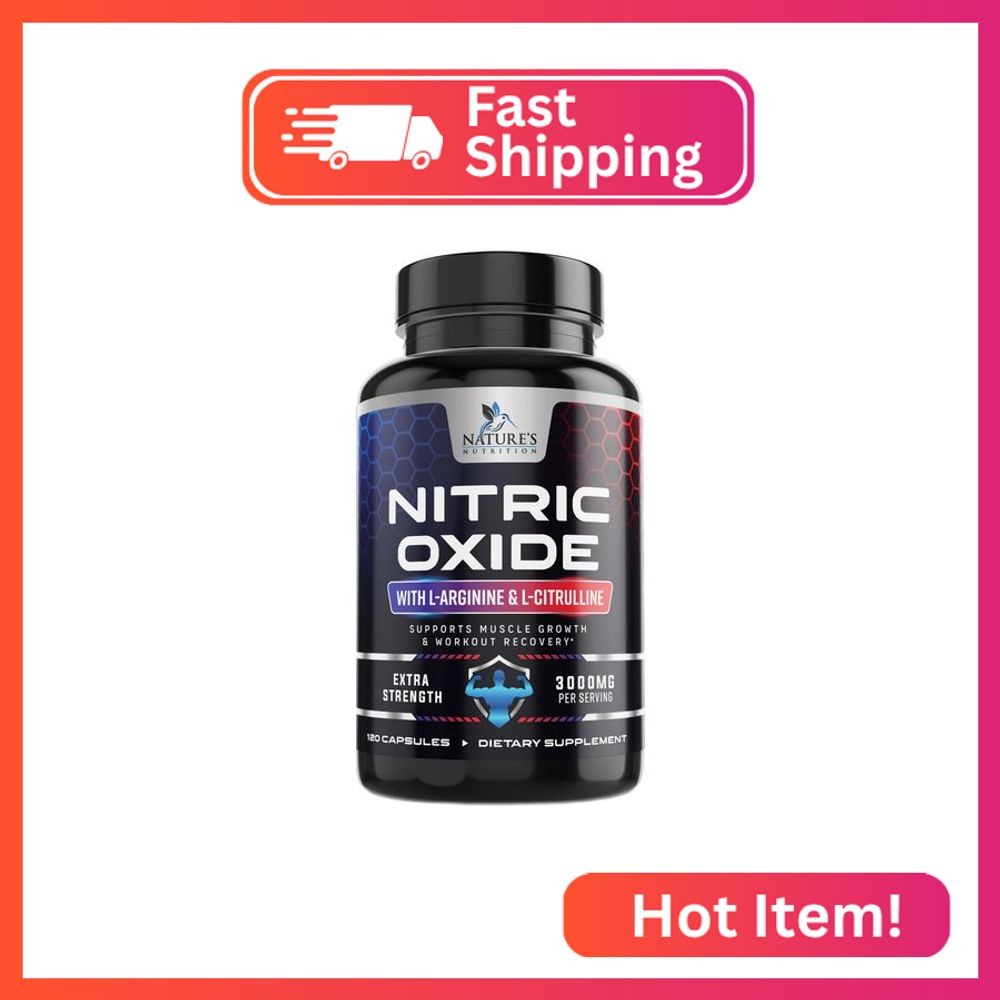 Nitric Oxide Booster Extra Strength 3000mg – 3X Strength L-Arginine & Citrulline