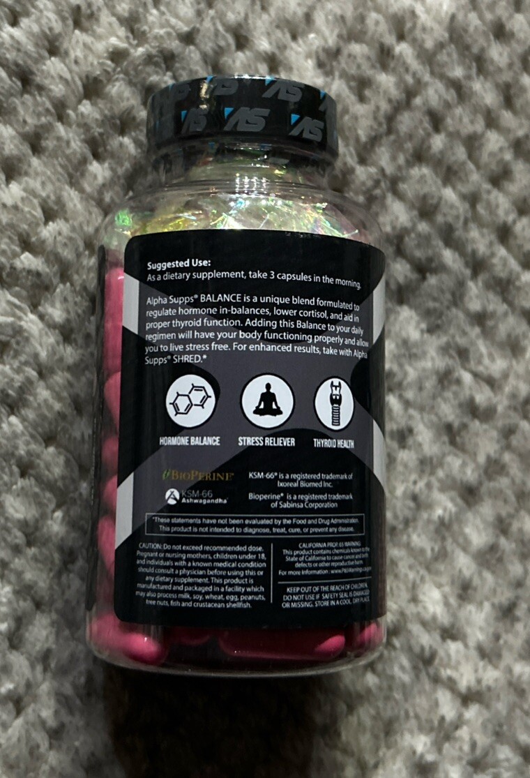 Alpha Supps – Balance, 90caps – Reduce Stress, Thyroid Support, Hormone Support