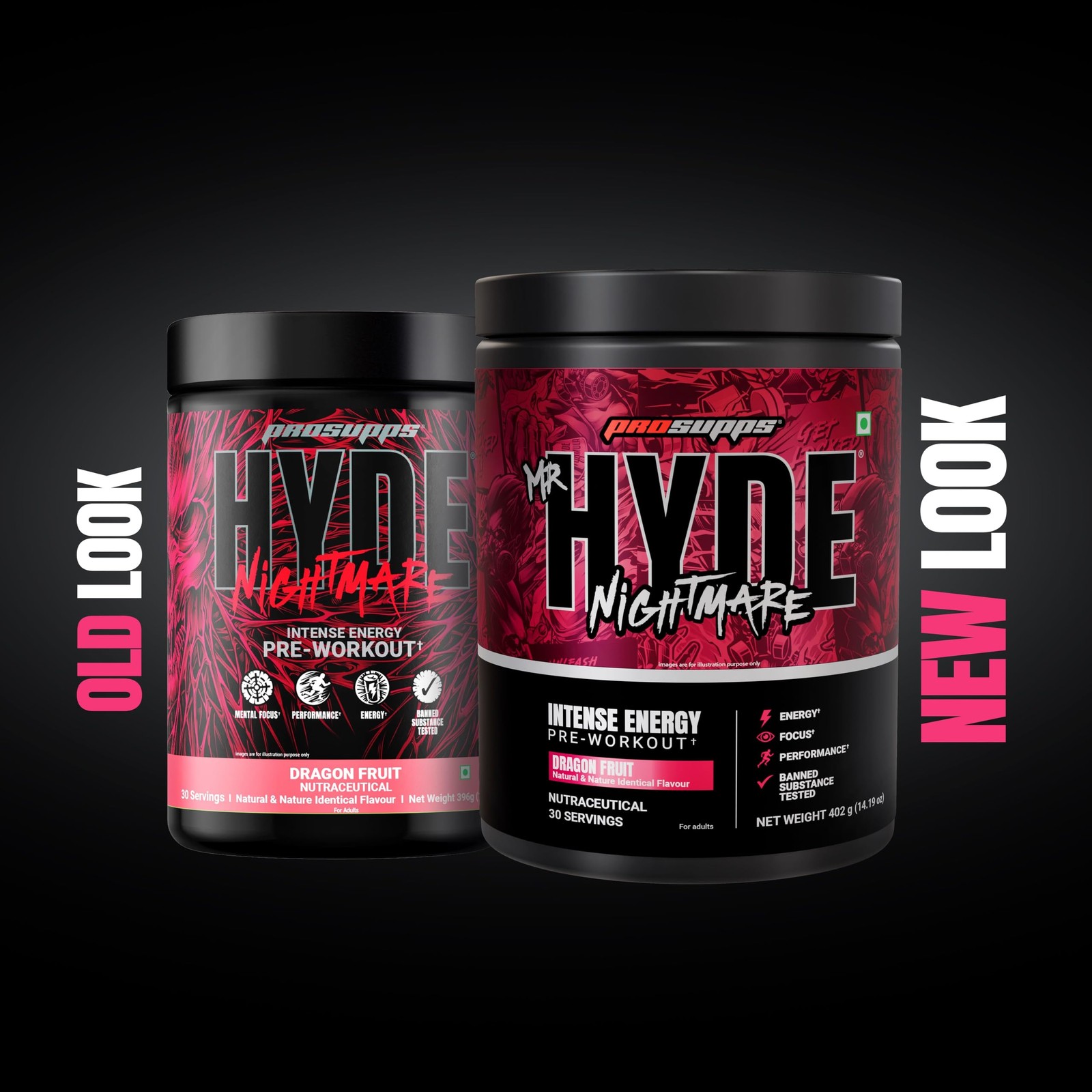 Mr Hyde Nightmare Pre Workout 396g Dragon Fruit | Energy & Focus Supplement