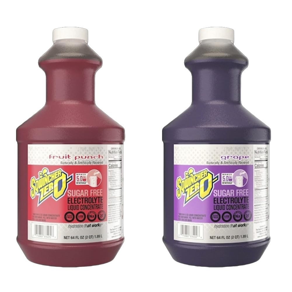 64 oz Zero Sugar Electrolyte Liquid Concentrate, Grape & Fruit Punch Twin Pack