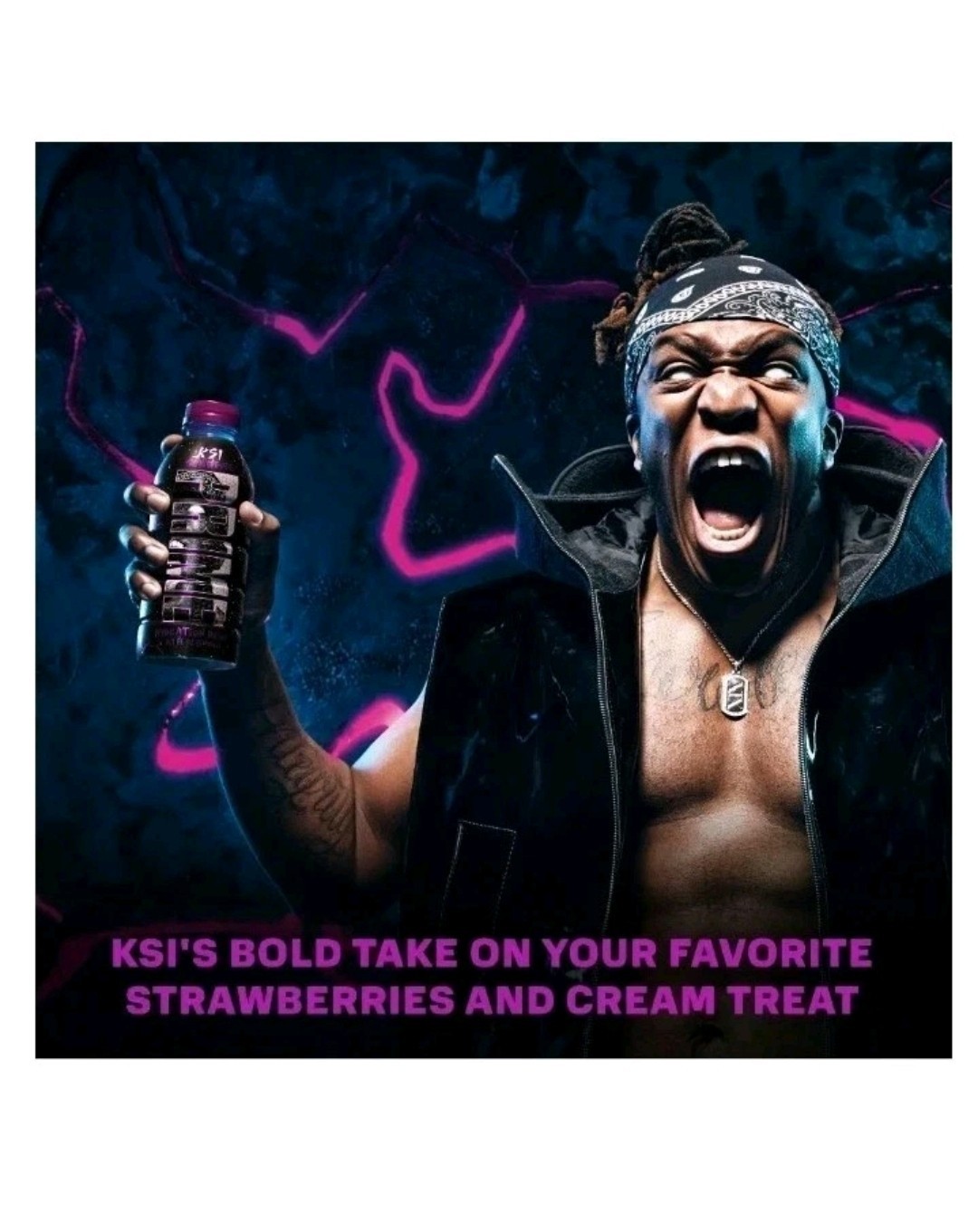 PRIME KSI THE NIGHTMARE LIMITED EDITION STRAWBERRY CREAM HYDRATION DRINK 16.9FL