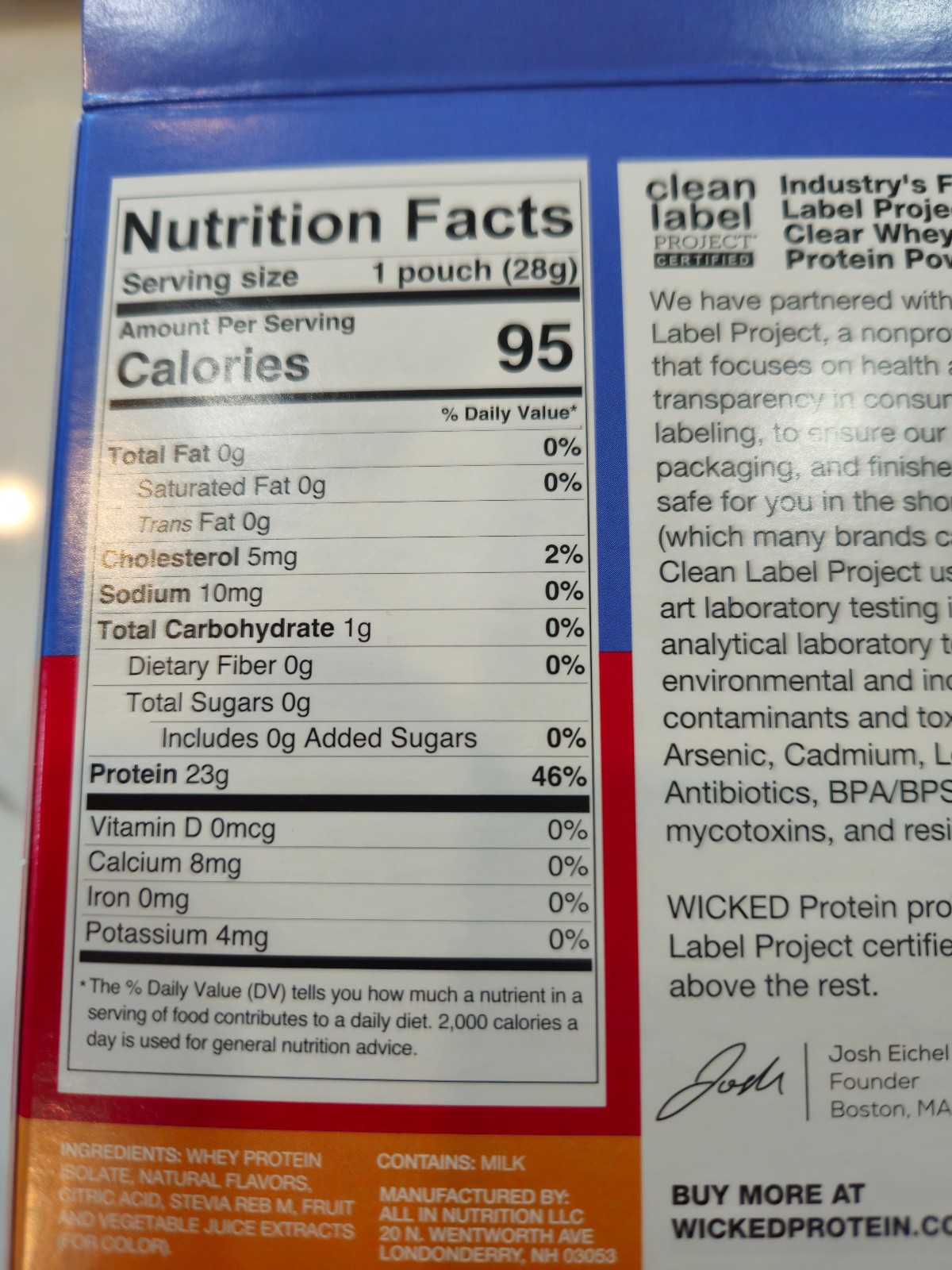 Wicked Protein Clear Whey Isolate, 23G Protein, 6 Flavors-11 Servings-FREE SHIP!