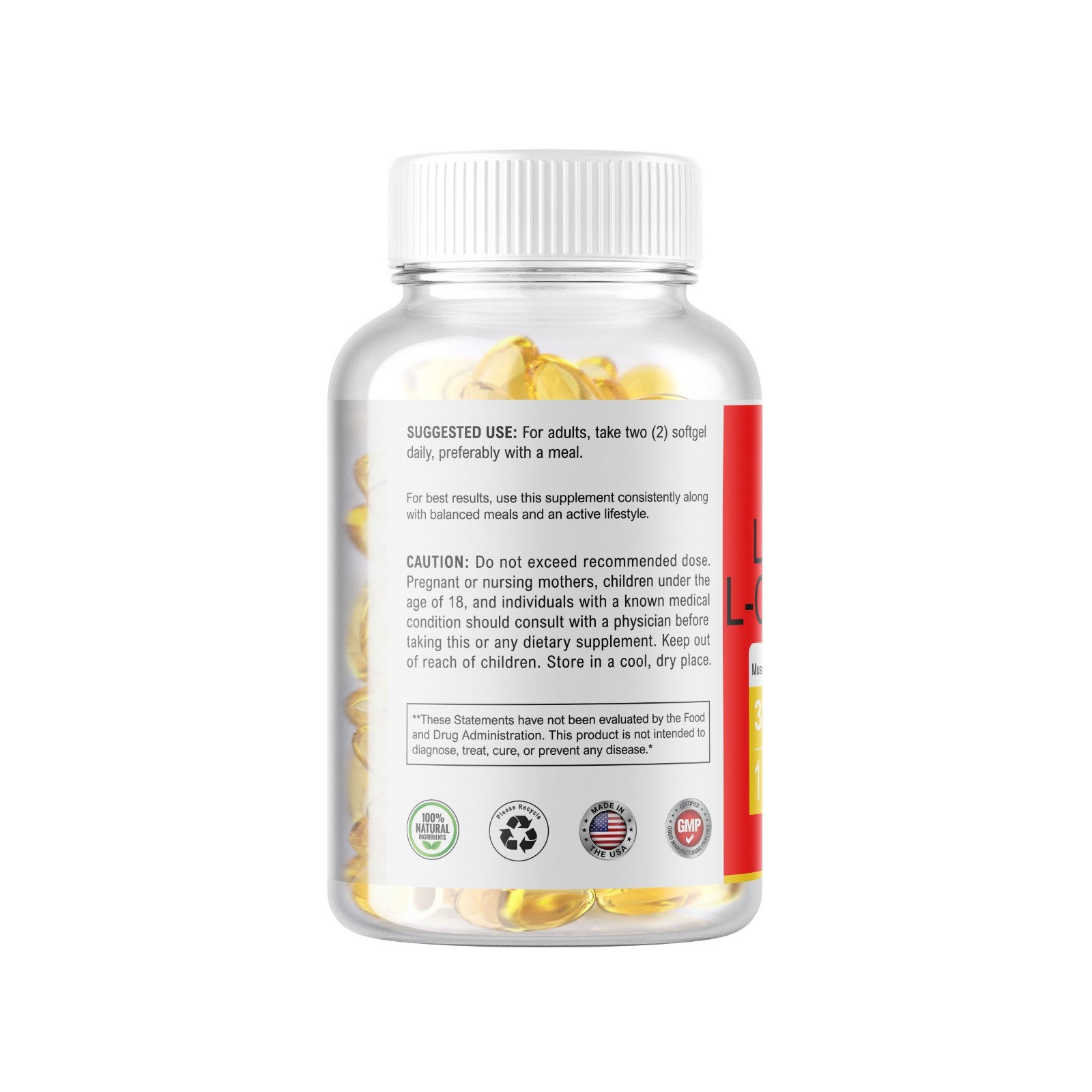 L-Arginine L-Citrulline Nitric Oxide Booster 3000mg 180 Softgels 90 Servings USA