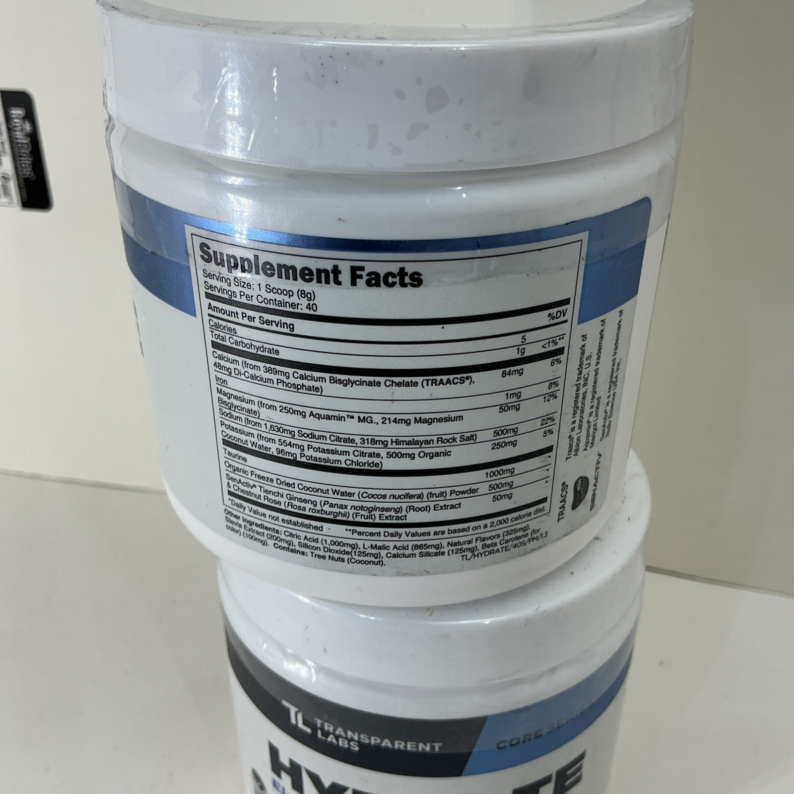 2x Transparent Labs Hydrate Electrolyte Formula Peach Mango 0.69 lbs- 40 Serv